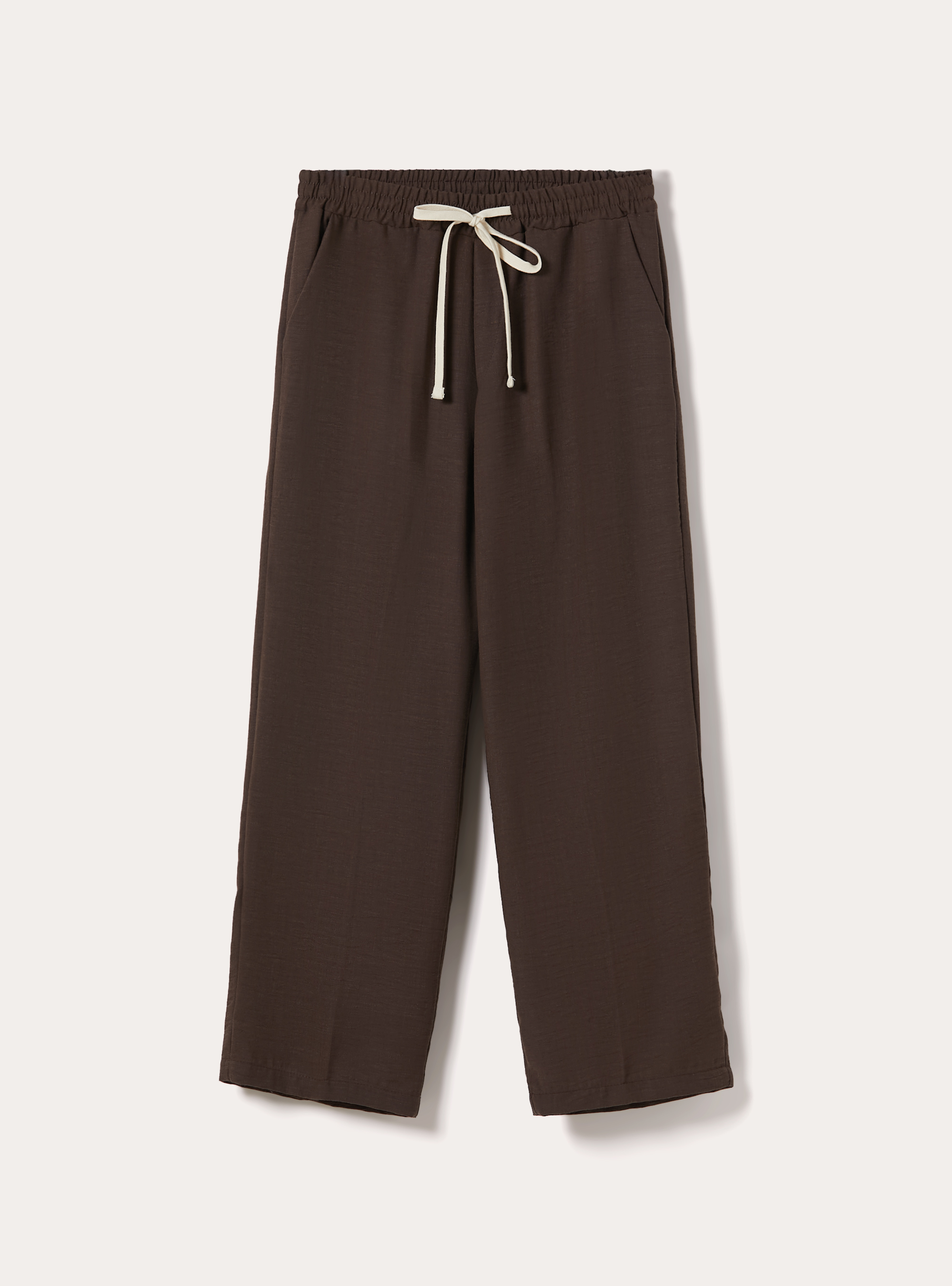 Pantal&oacute;n de Pernera Recta en Tejido Flam&eacute;, BG2 BEIGE MEDIUM
