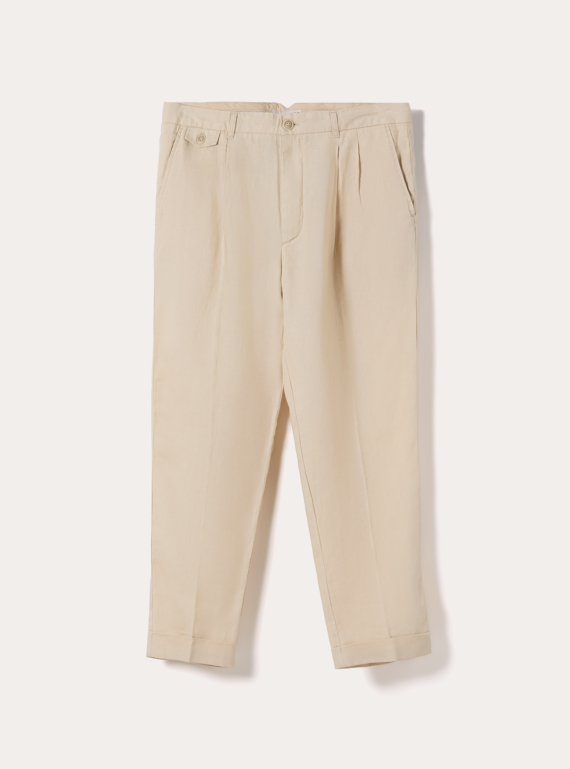 Pure linen chino trousers, BG3 BEIGE LIGHT