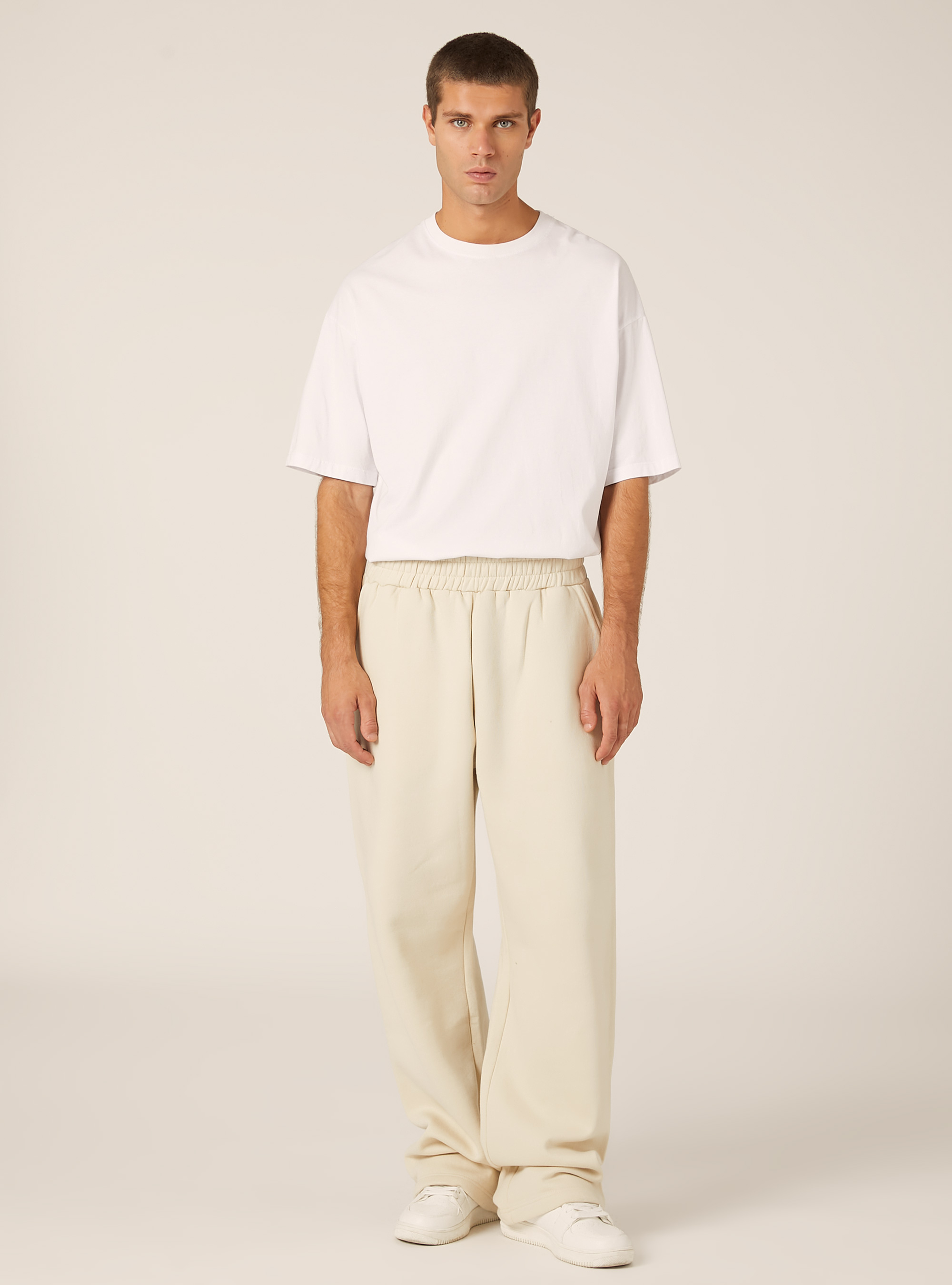 Pantalon ample en molleton, CR3 CREAM LIGHT