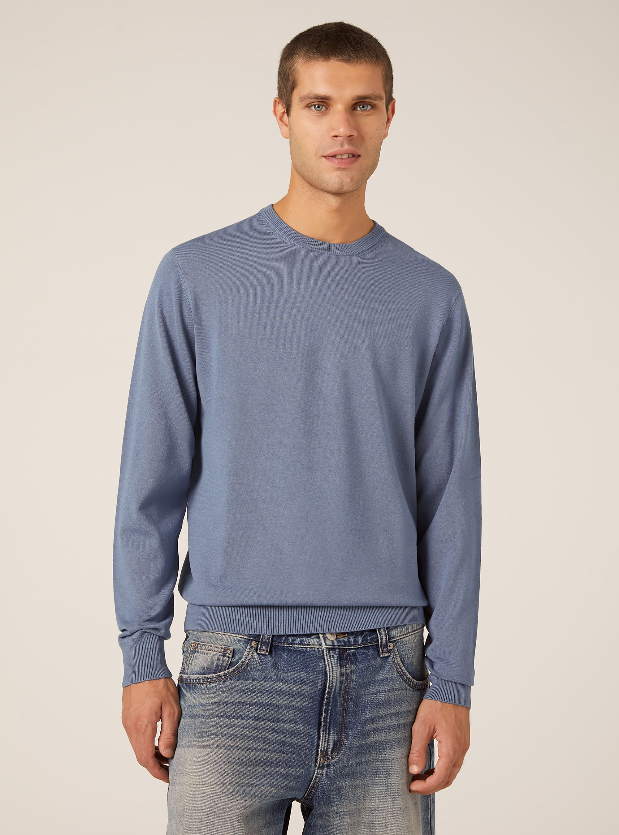 Pull &agrave; col rond en viscose Ecovero, IN2 INDIGO MEDIUM