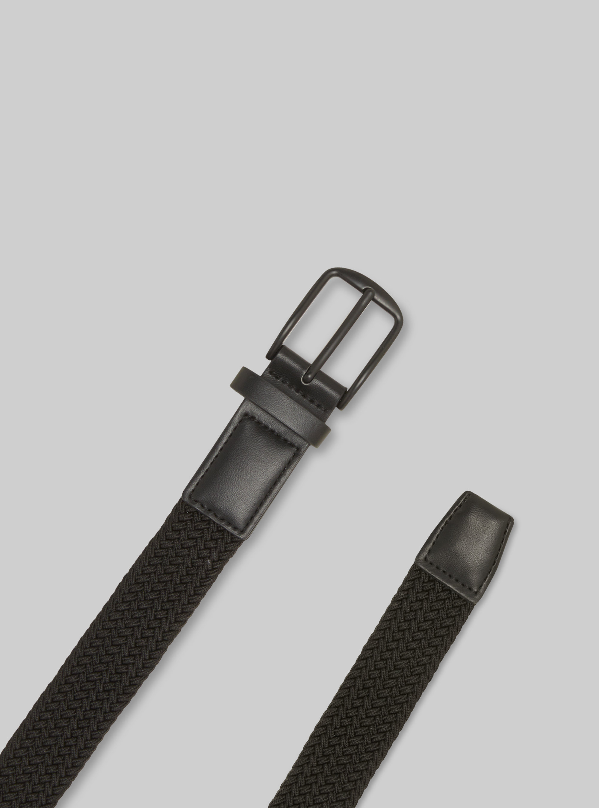 Ceinture tress&eacute;e &eacute;lastique, BK1 BLACK