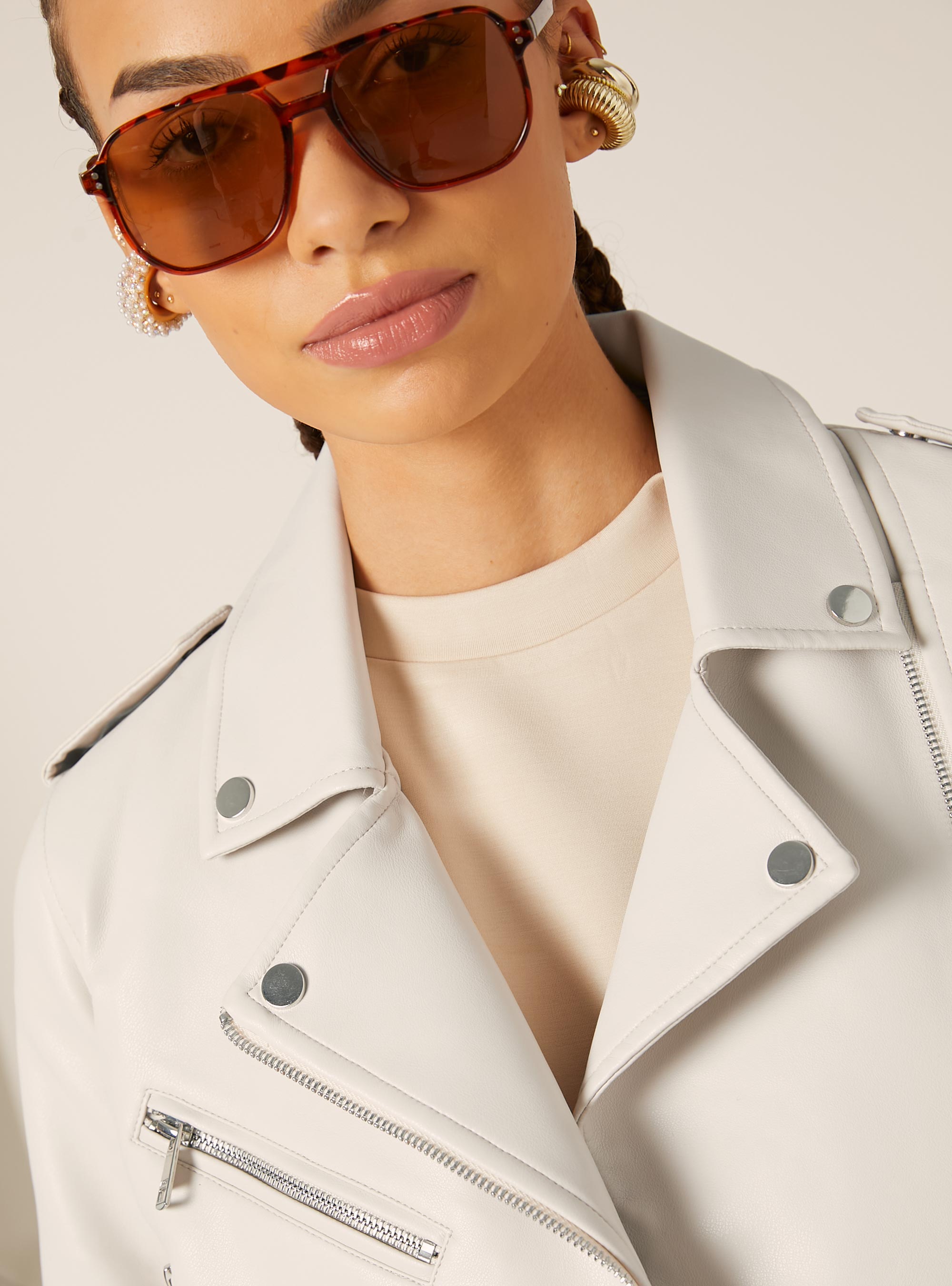 Veste motard effet cuir, WH2 WHITE