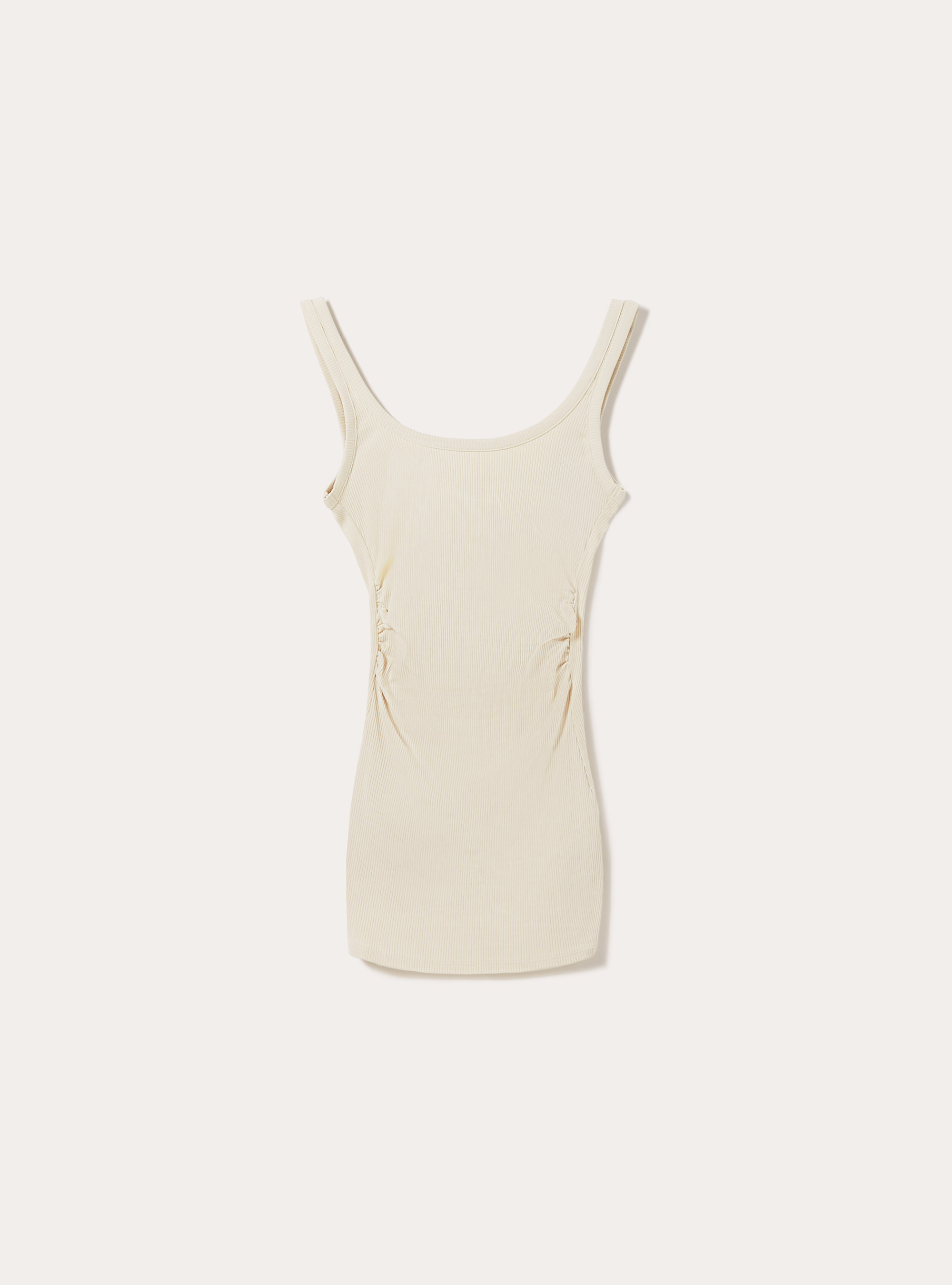 Geripptes Basic-Kleid, CR2 CREAM MEDIUM