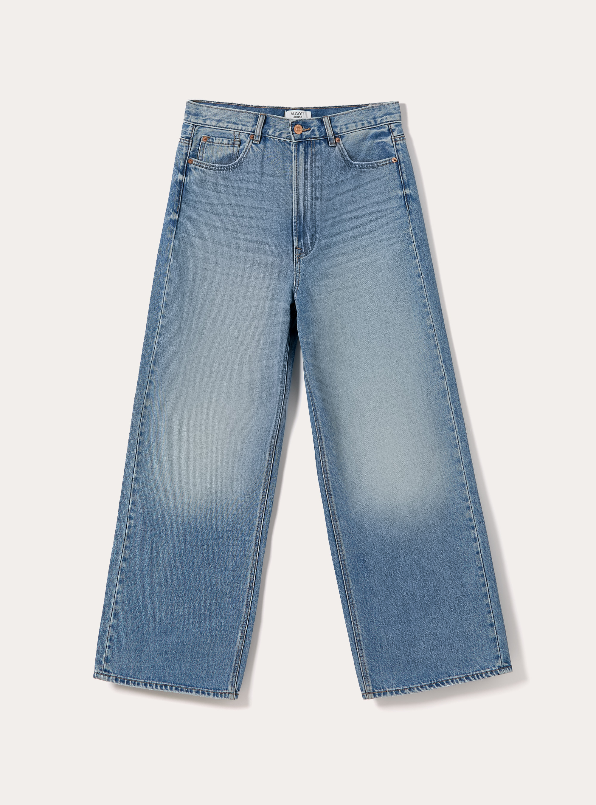 Mid-rise wide-leg jeans, D003 MEDIUM BLUE