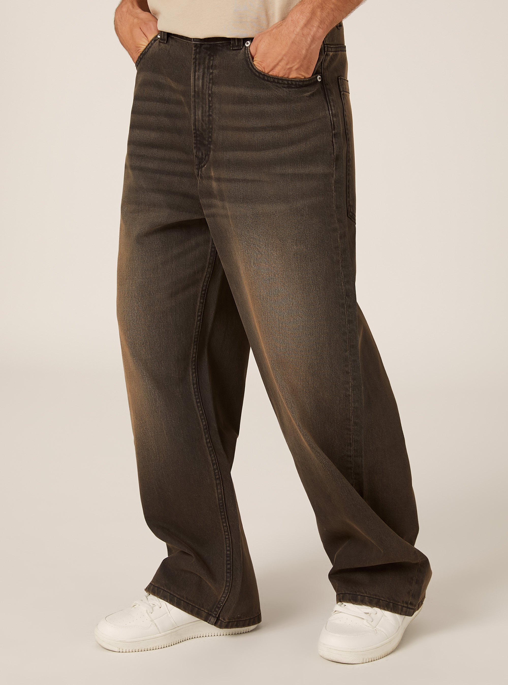 Jeans coupe super baggy, BR2 BROWN MEDIUM