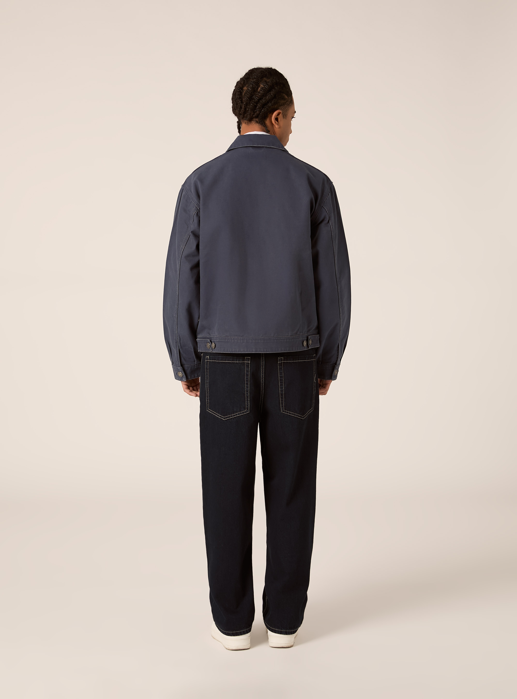 Canvas jacket with collar, NA2 NAVY MEDIUM