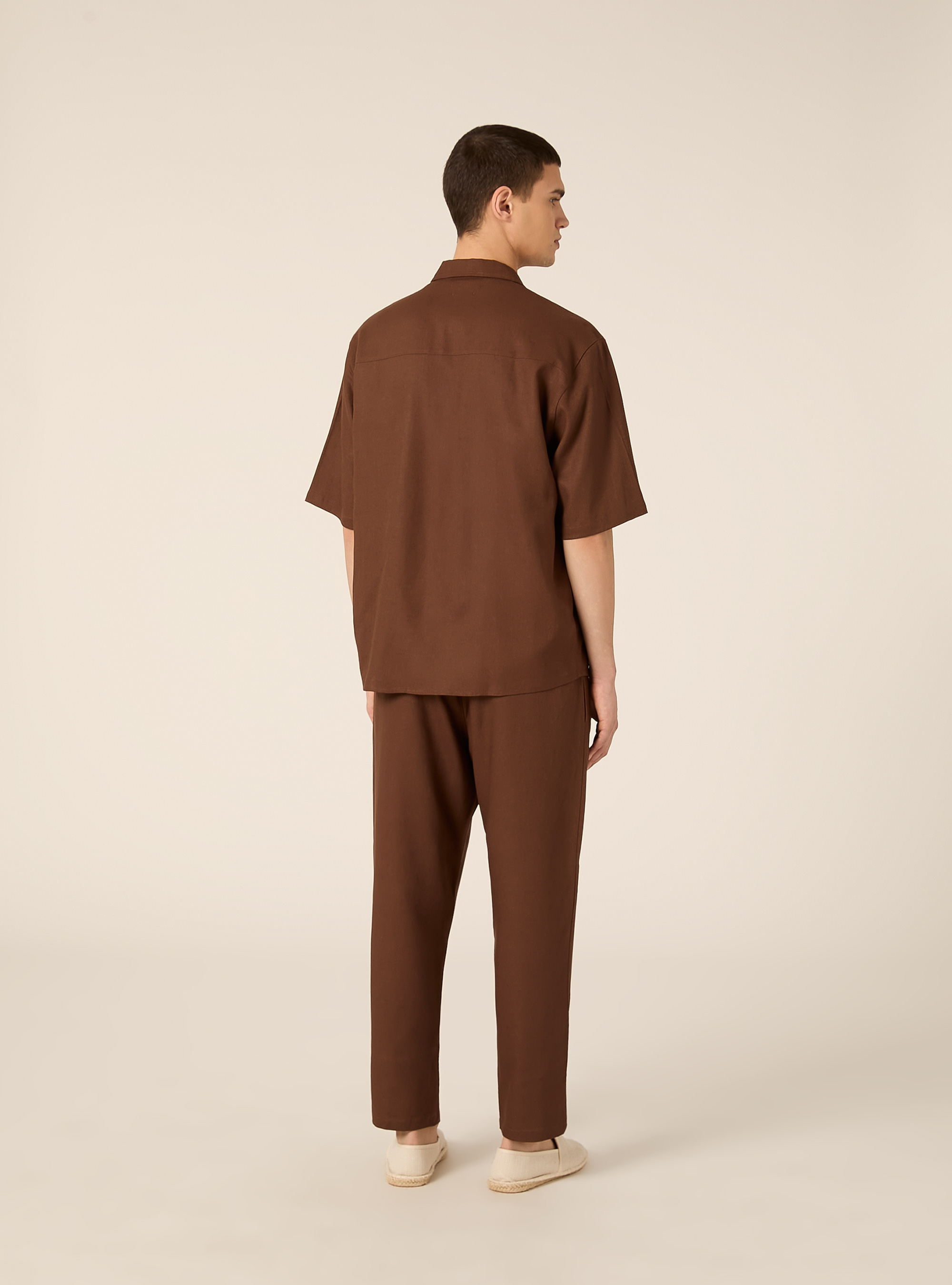 Jogginghose aus Leinenmischung, BR1 BROWN DARK
