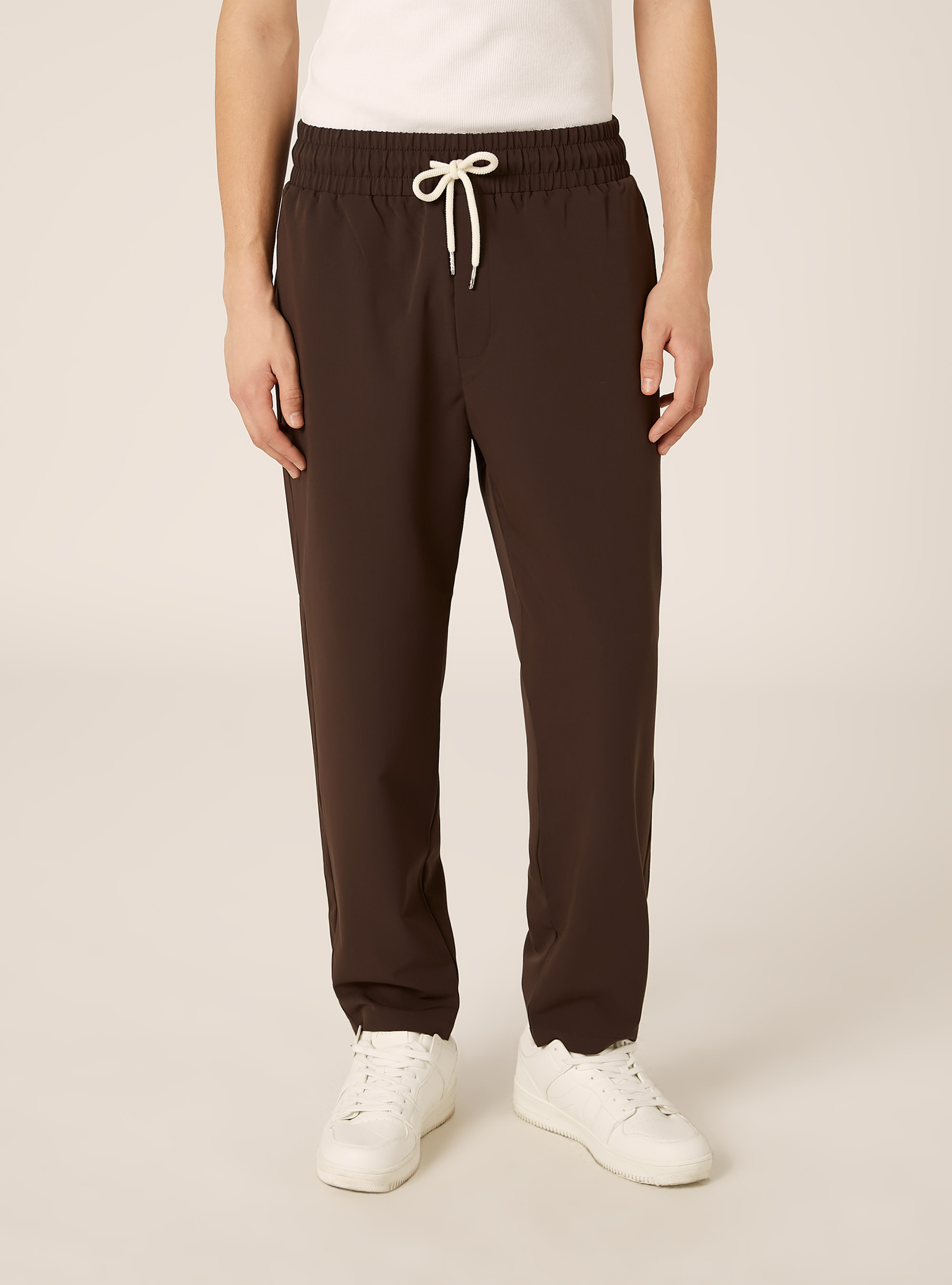 Pantaloni jogger carrot fit, MARRONE MEDIO