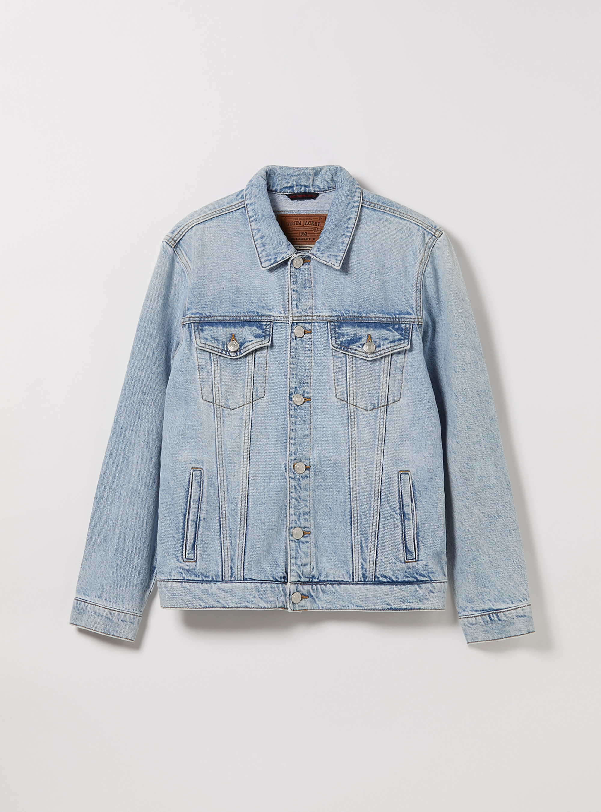 Veste en denim &agrave; coupe r&eacute;guli&egrave;re, D006 AZURE