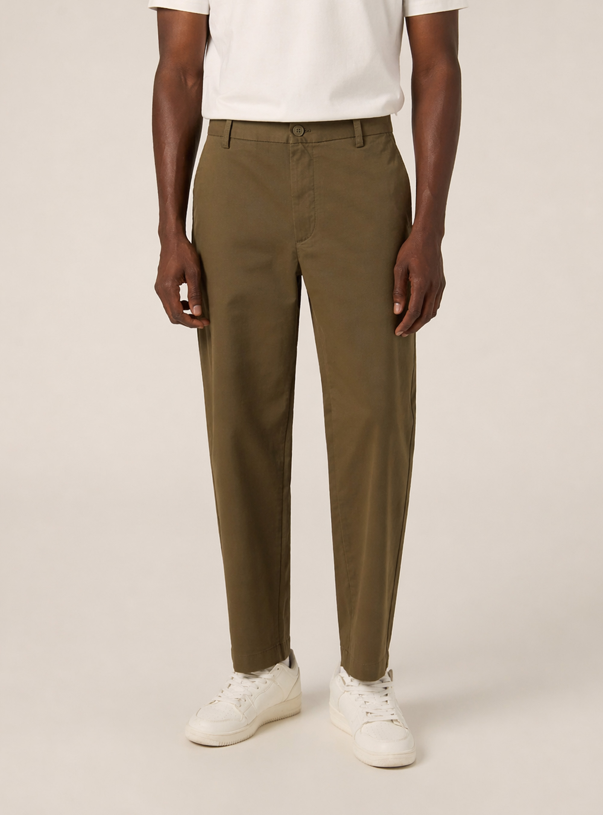 Pantaloni chino twill stretch slim fit, KAKY MEDIO