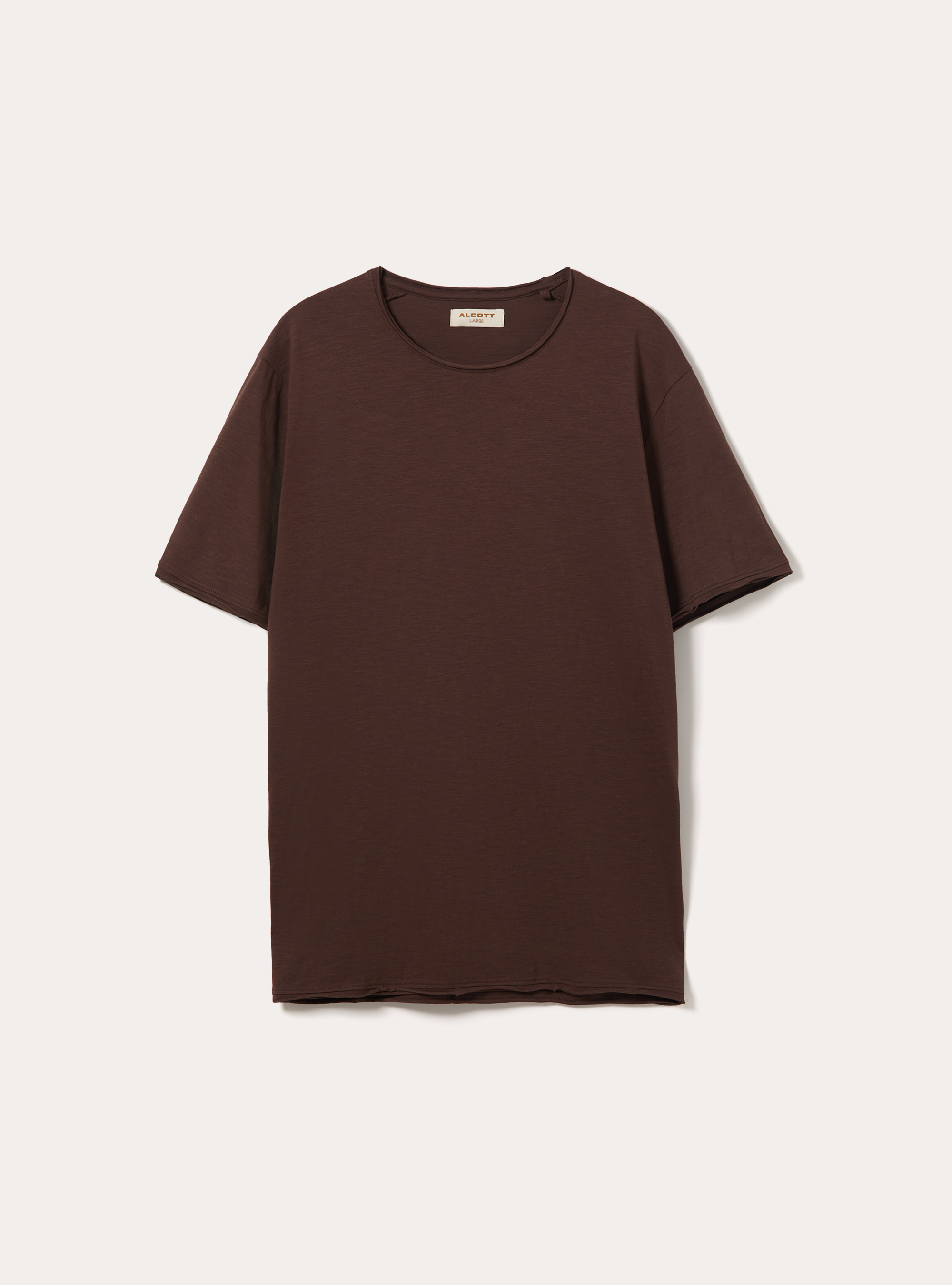 T-shirt slub tinta unita, MARRONE MEDIO