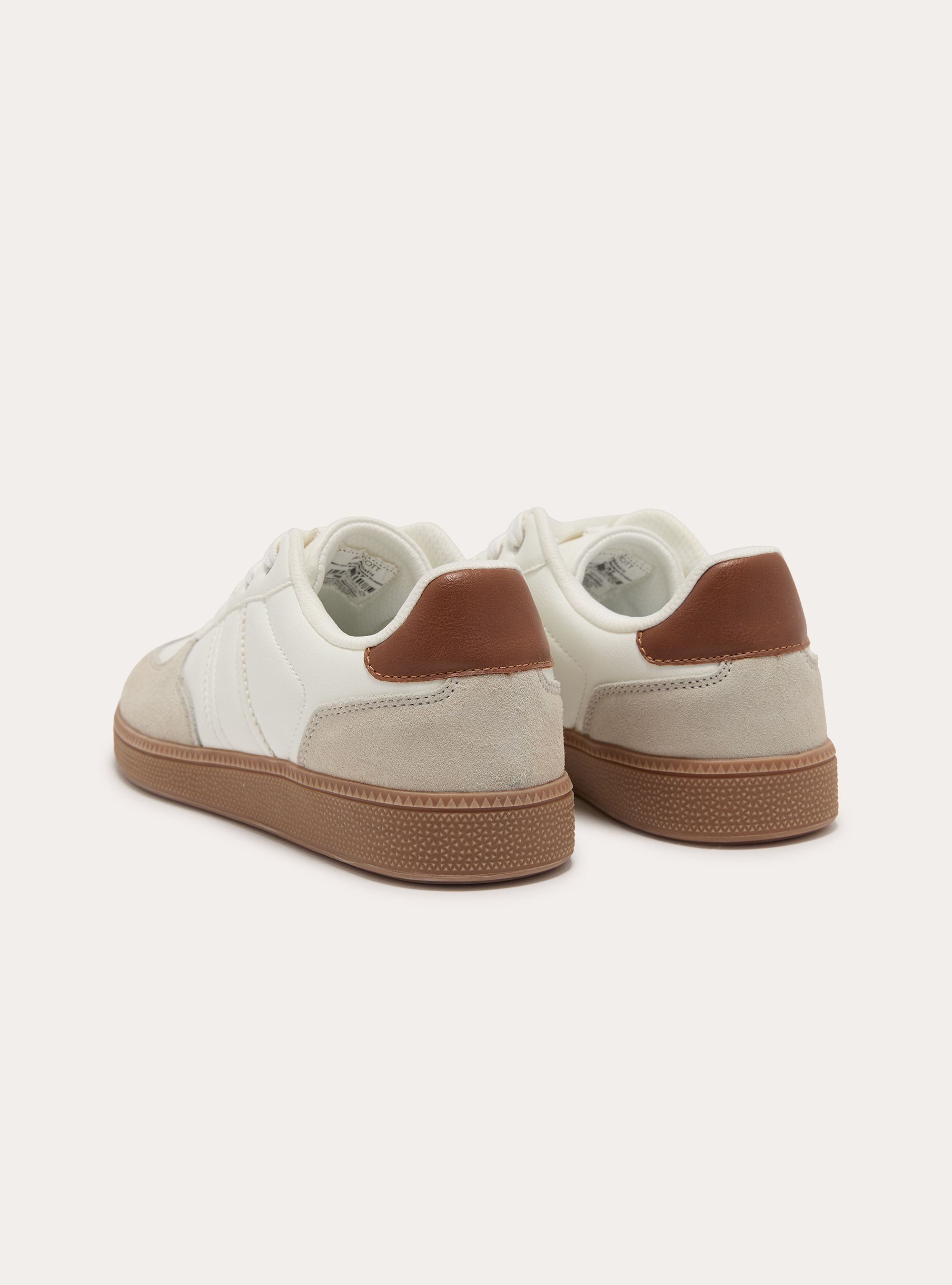 Baskets avec d&eacute;tails en daim, WH1 OFF WHITE
