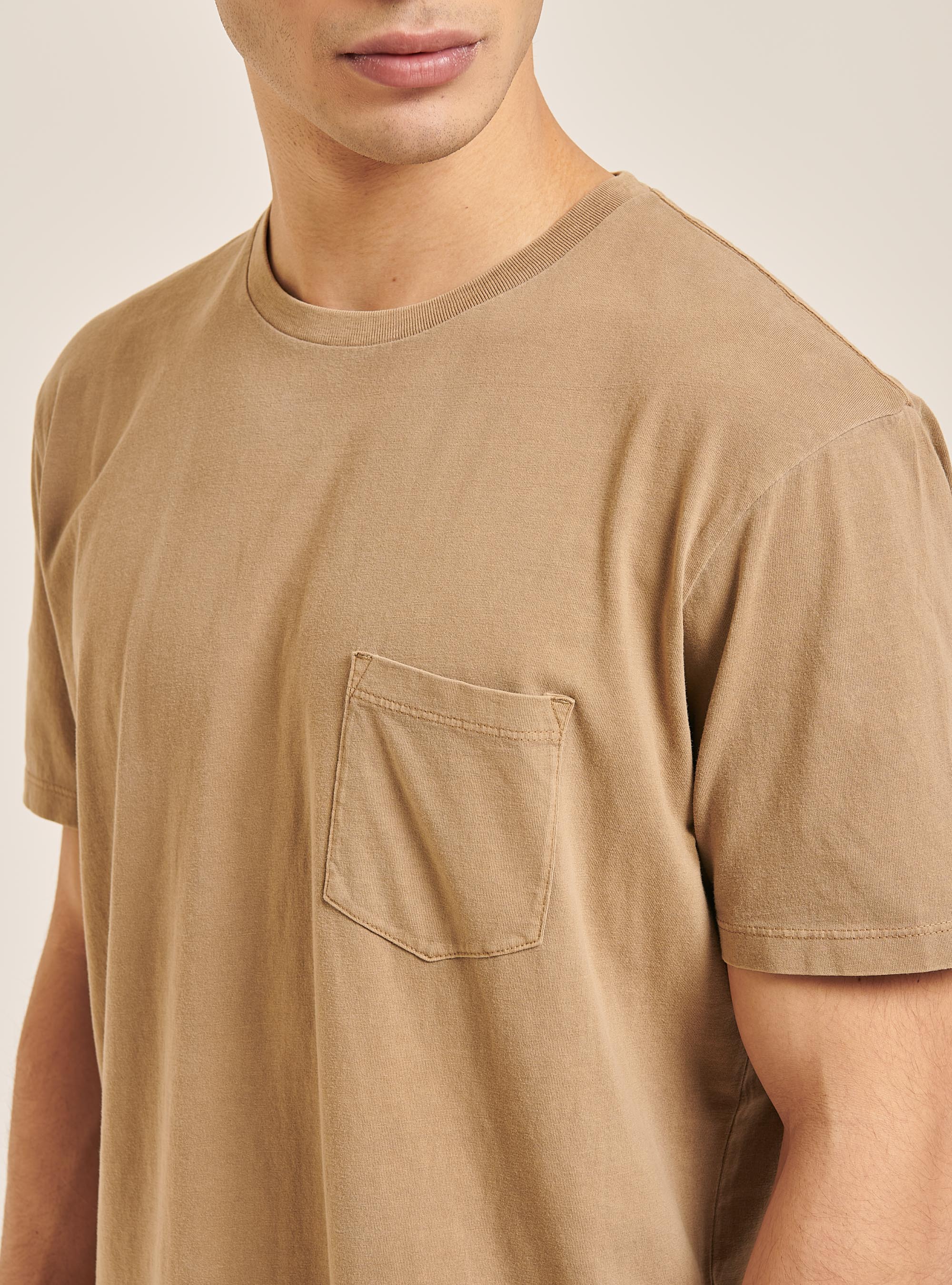 Crew-neck t-shirt with pocket, BG2 BEIGE MEDIUM