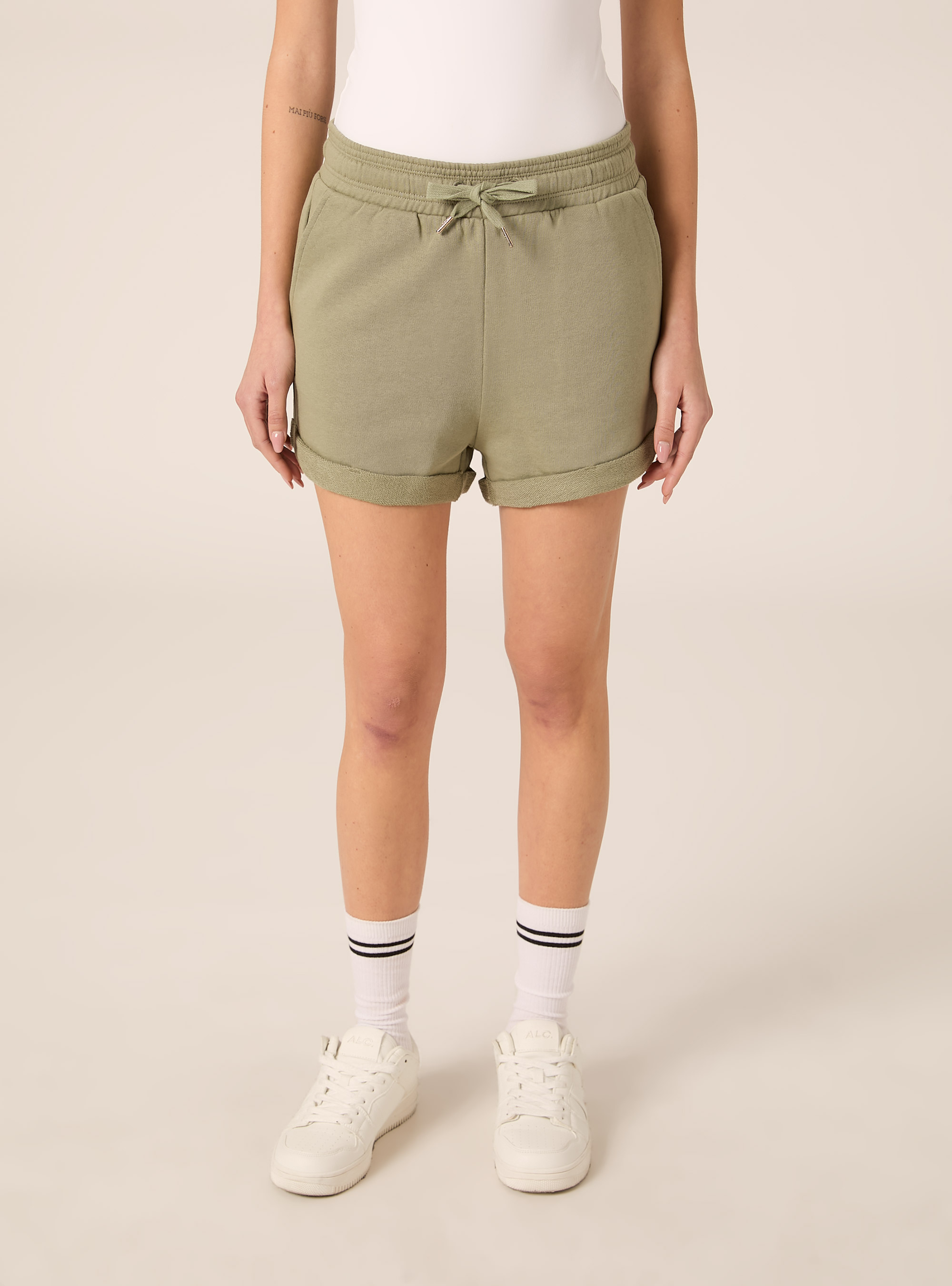 Shorts in cotone con vita elasticizzata, KAKY MEDIO
