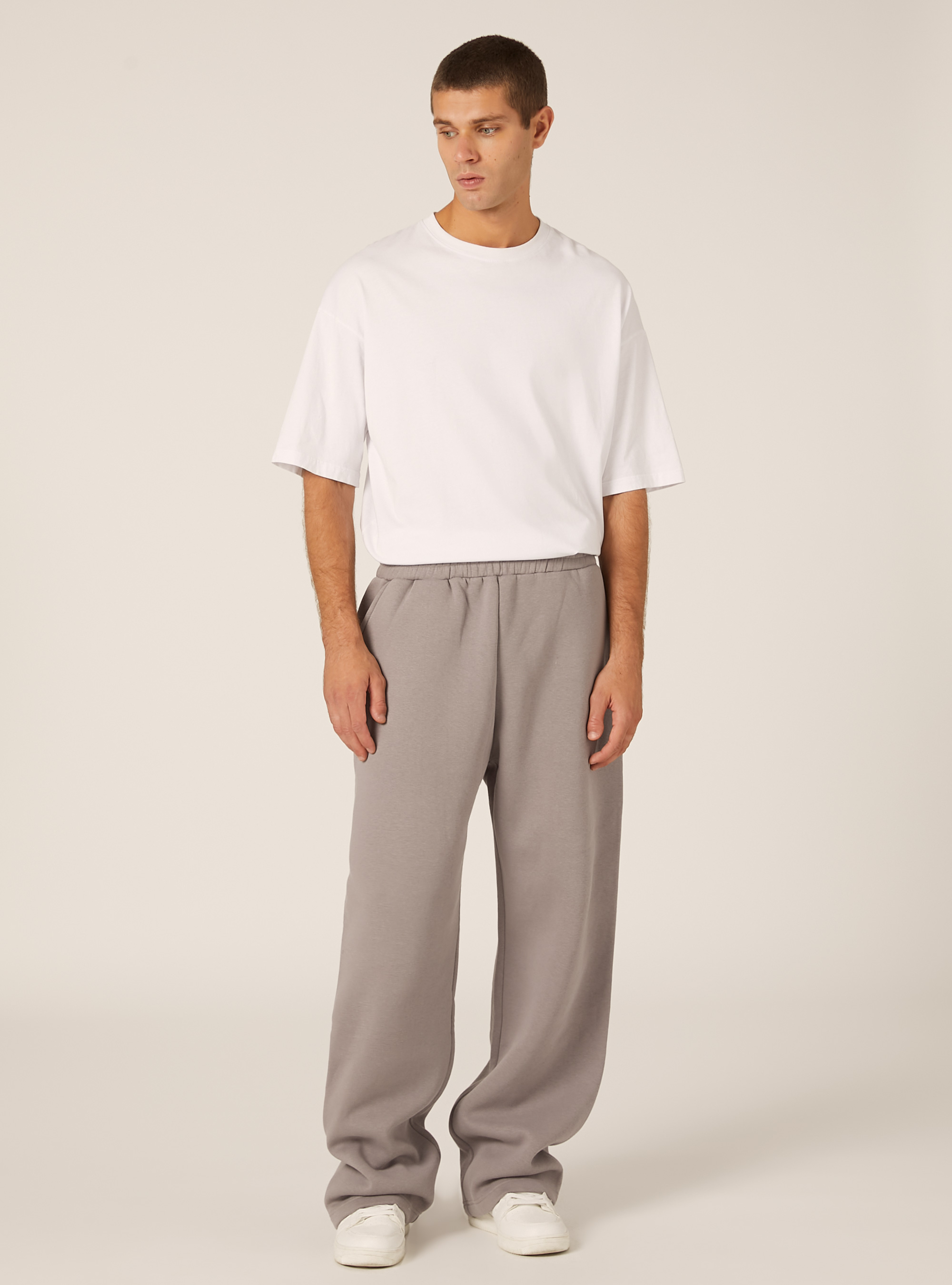Pantalon ample en molleton, GY2 GREY MEDIUM