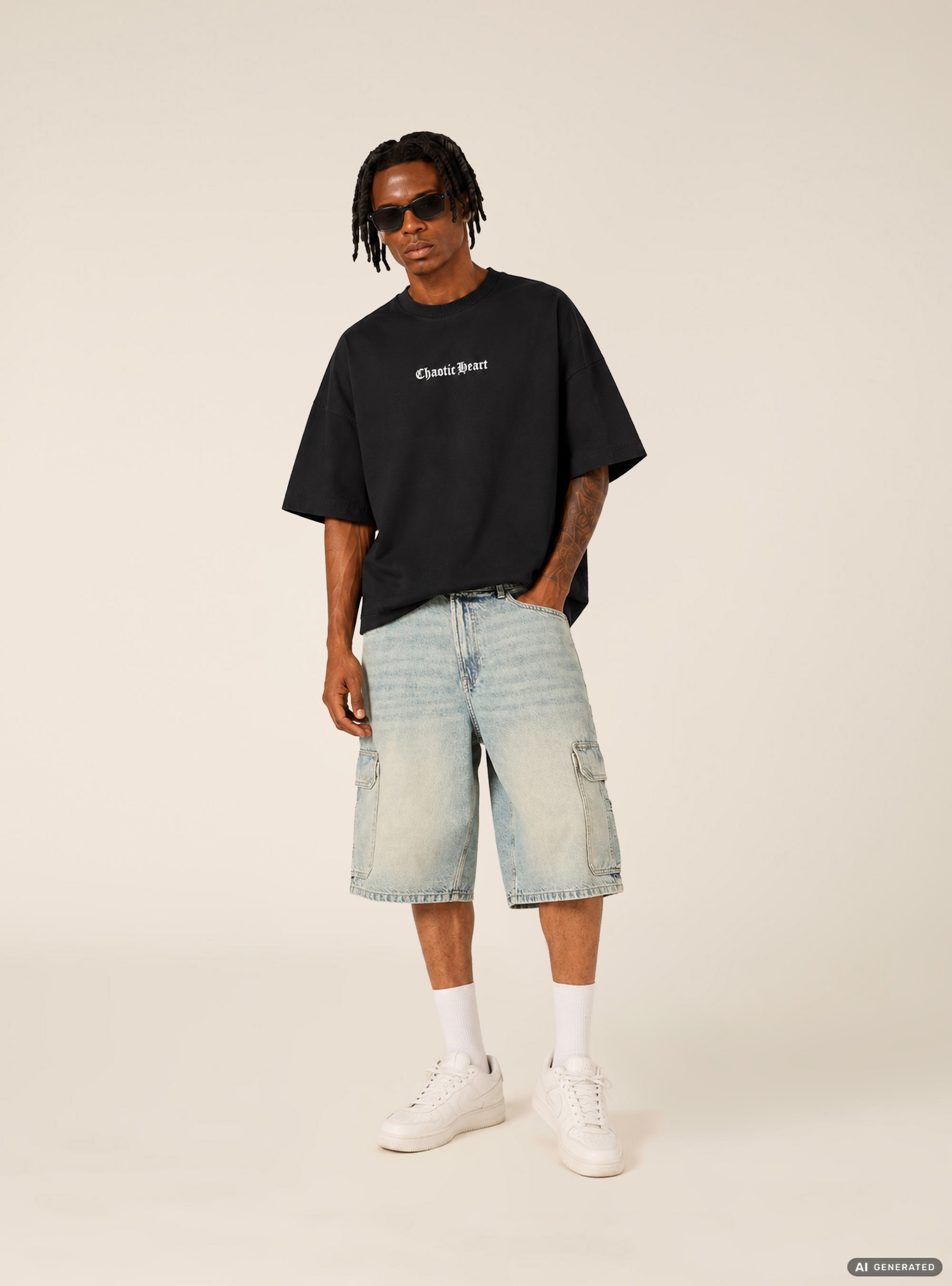 Printed Boxy Fit T-Shirt, BK1 BLACK
