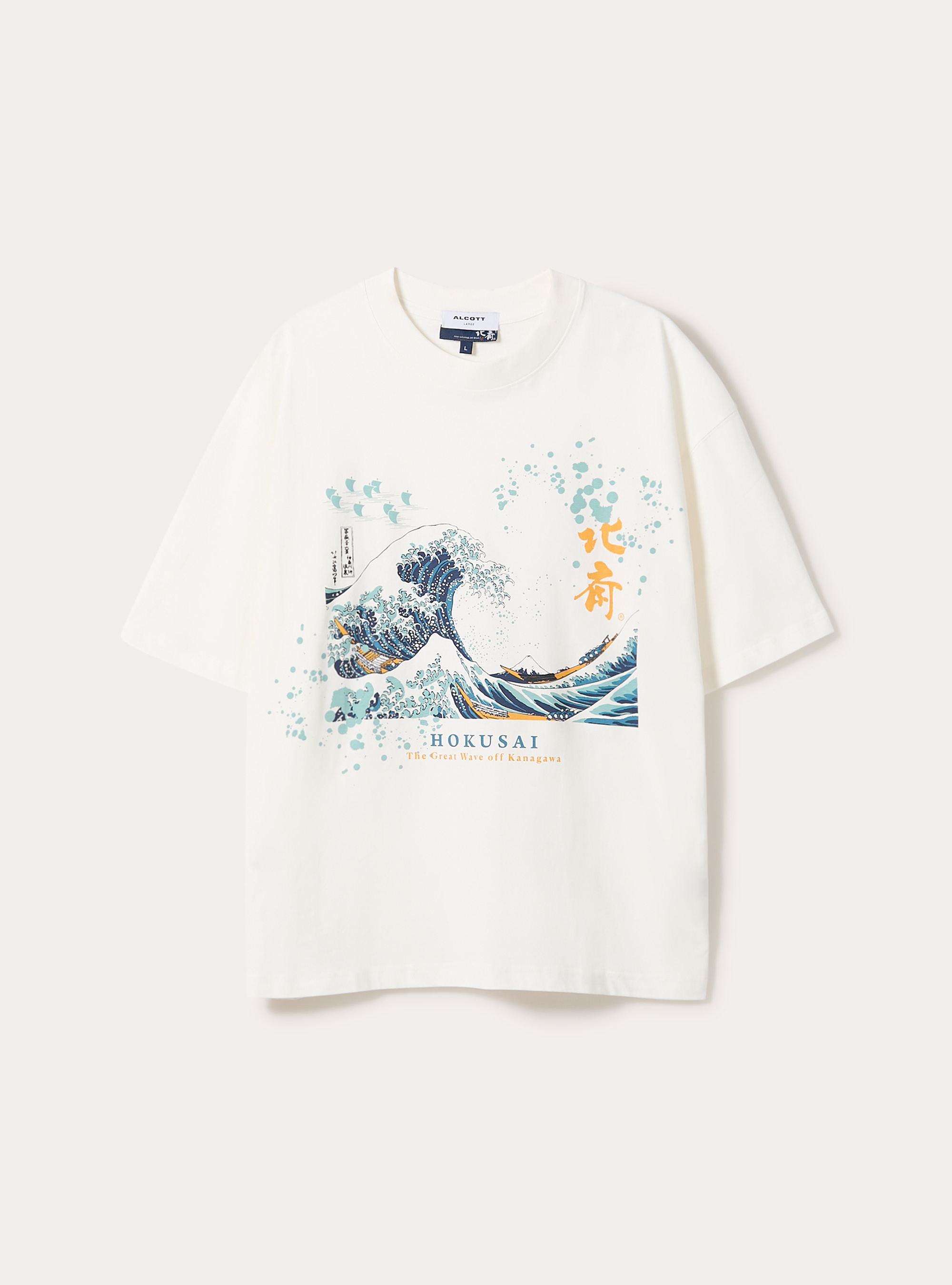 T-shirt coupe carr&eacute;e Katsushika Hokusai / Alcott, WH2 WHITE