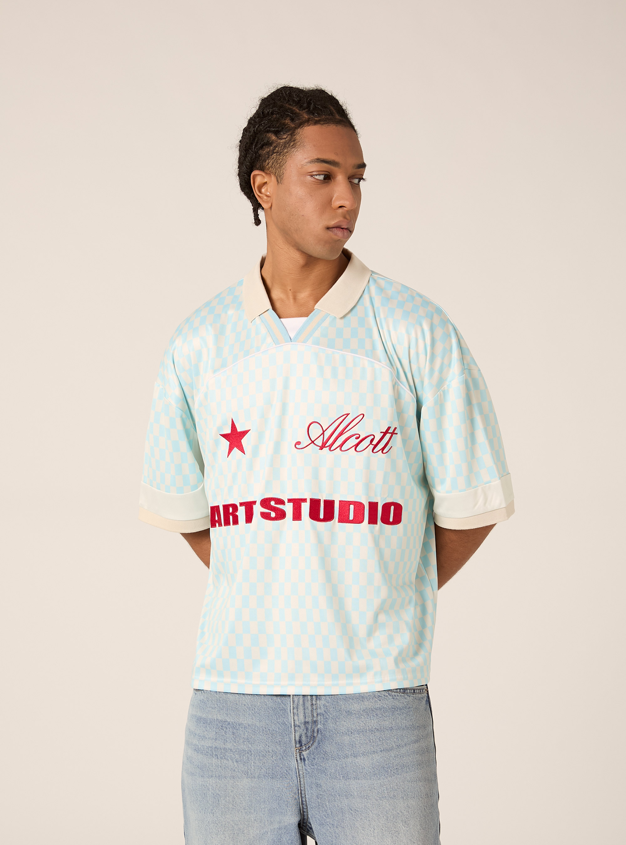 Polo con estampado Art Studio, AZ3 AZURE LIGHT