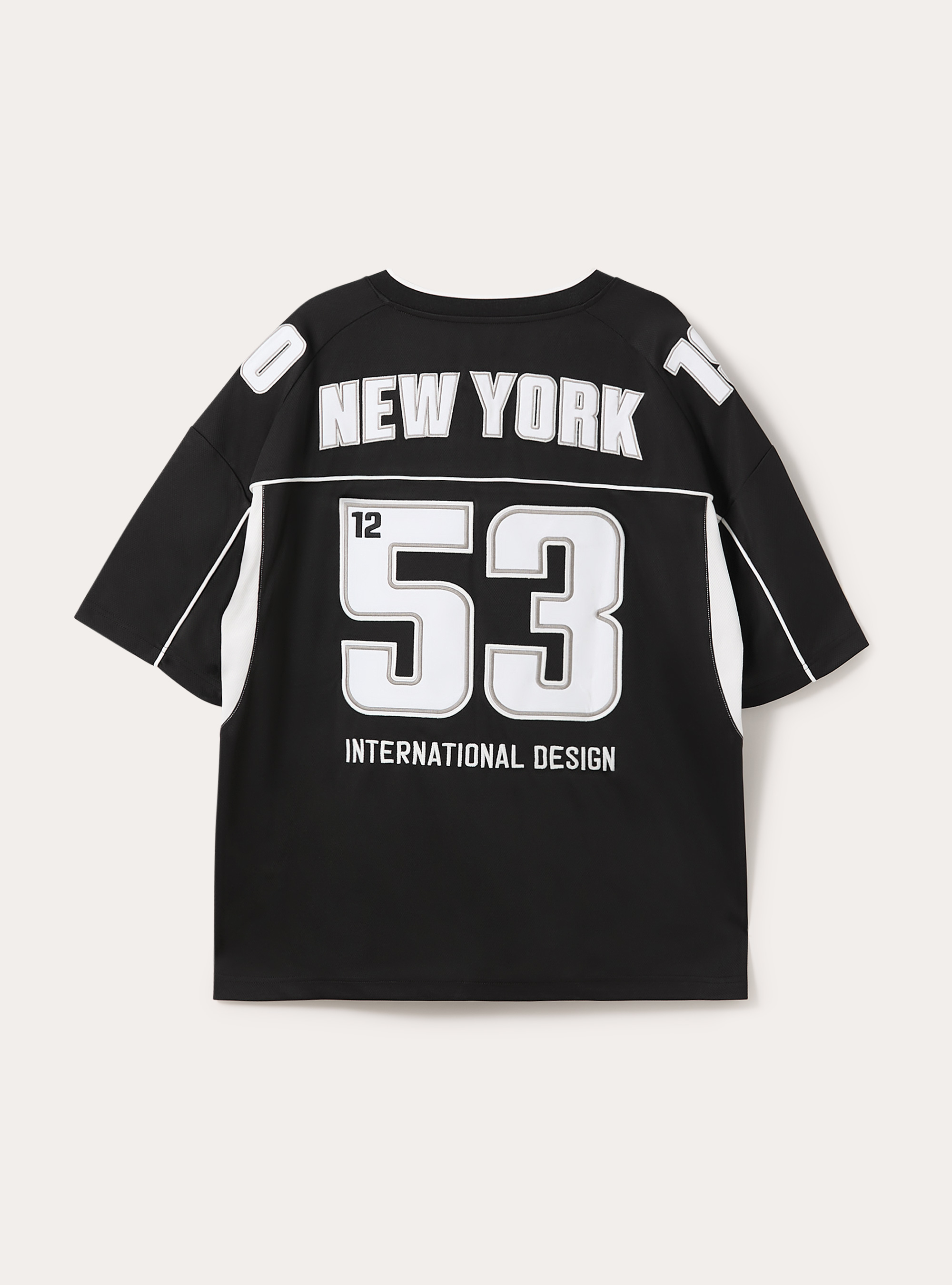 Football-T-Shirt mit Aufn&auml;hern, BK1 BLACK