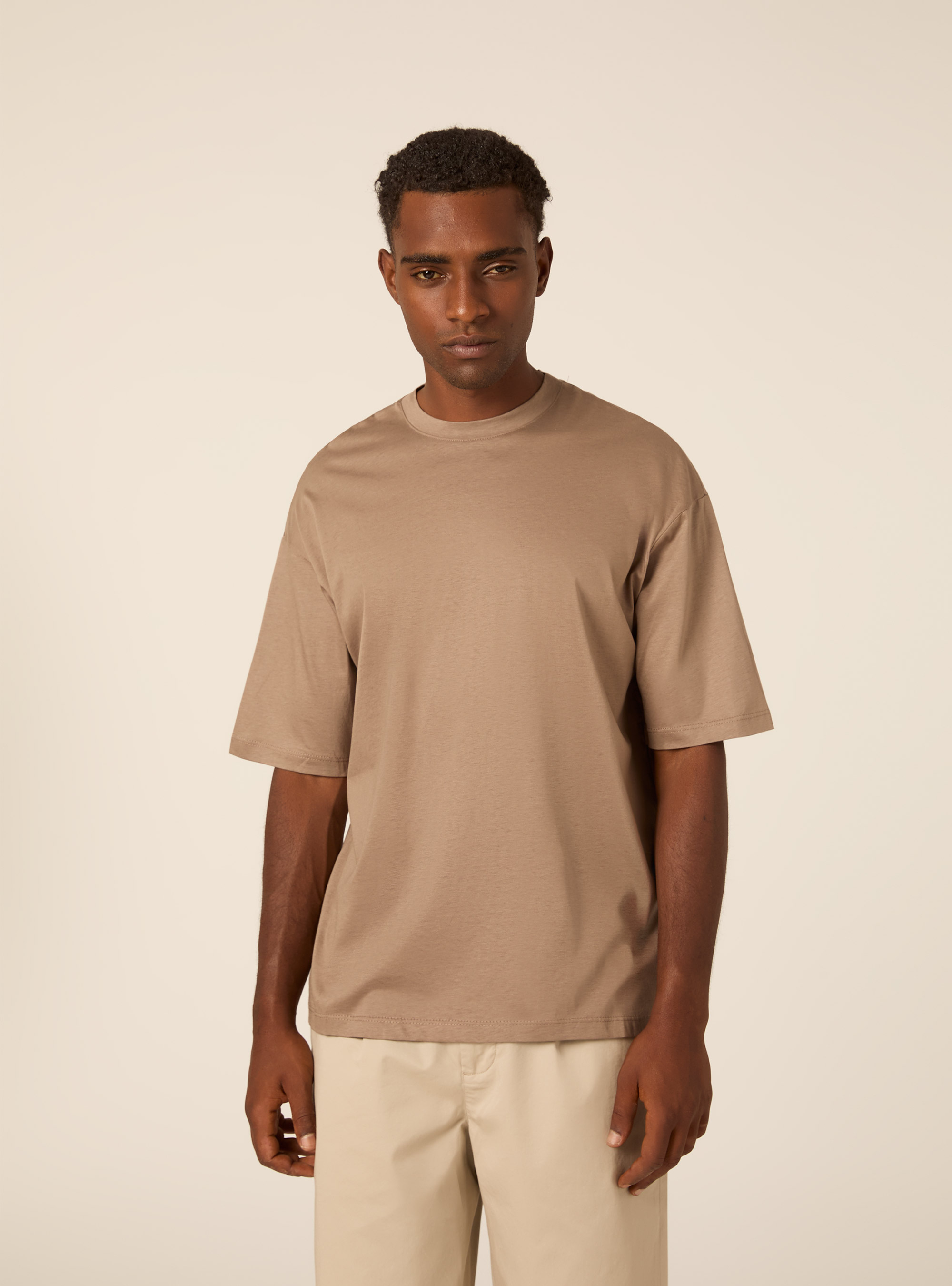 Boxy fit T-shirt, BR3 BROWN LIGHT