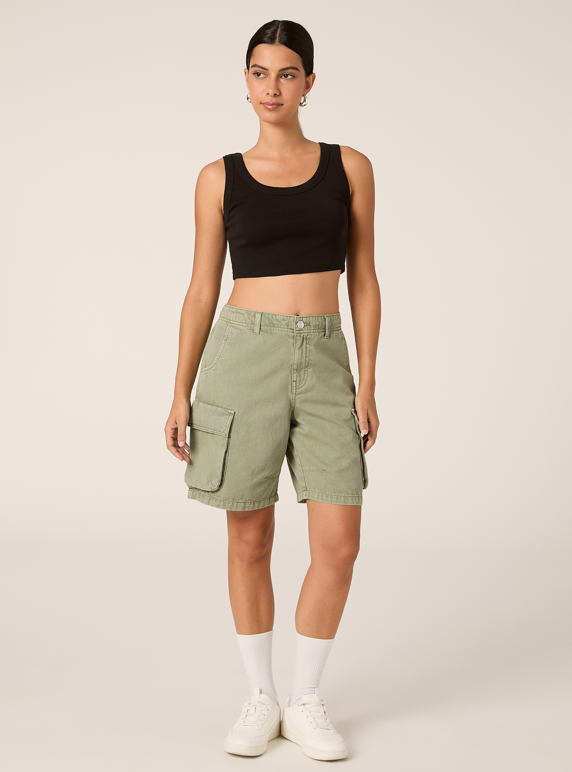 Cargo-Bermudashorts aus Twill, KY2 KAKY MEDIUM