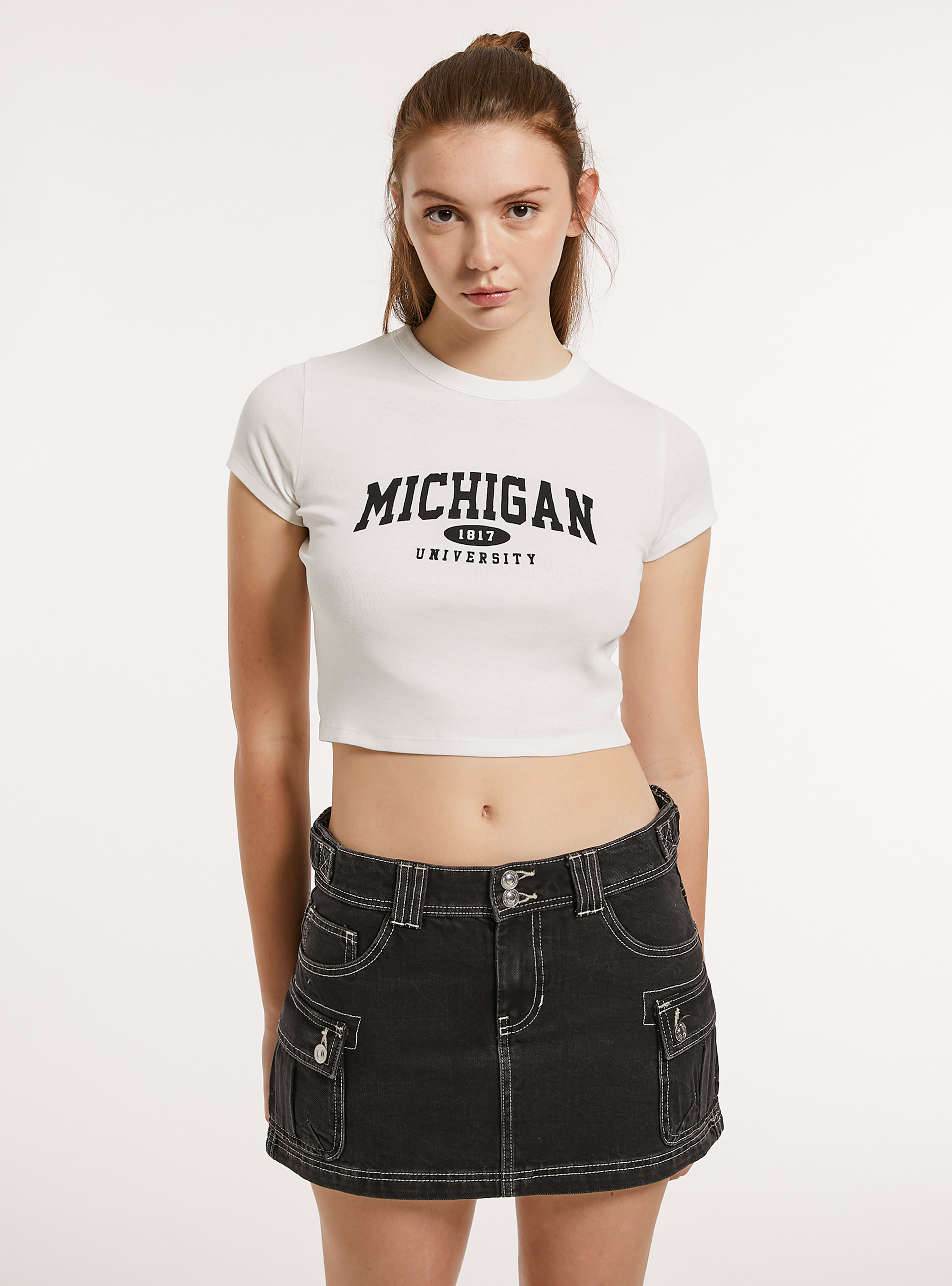 T-shirt court avec imprim&eacute;, WH1 OFF WHITE