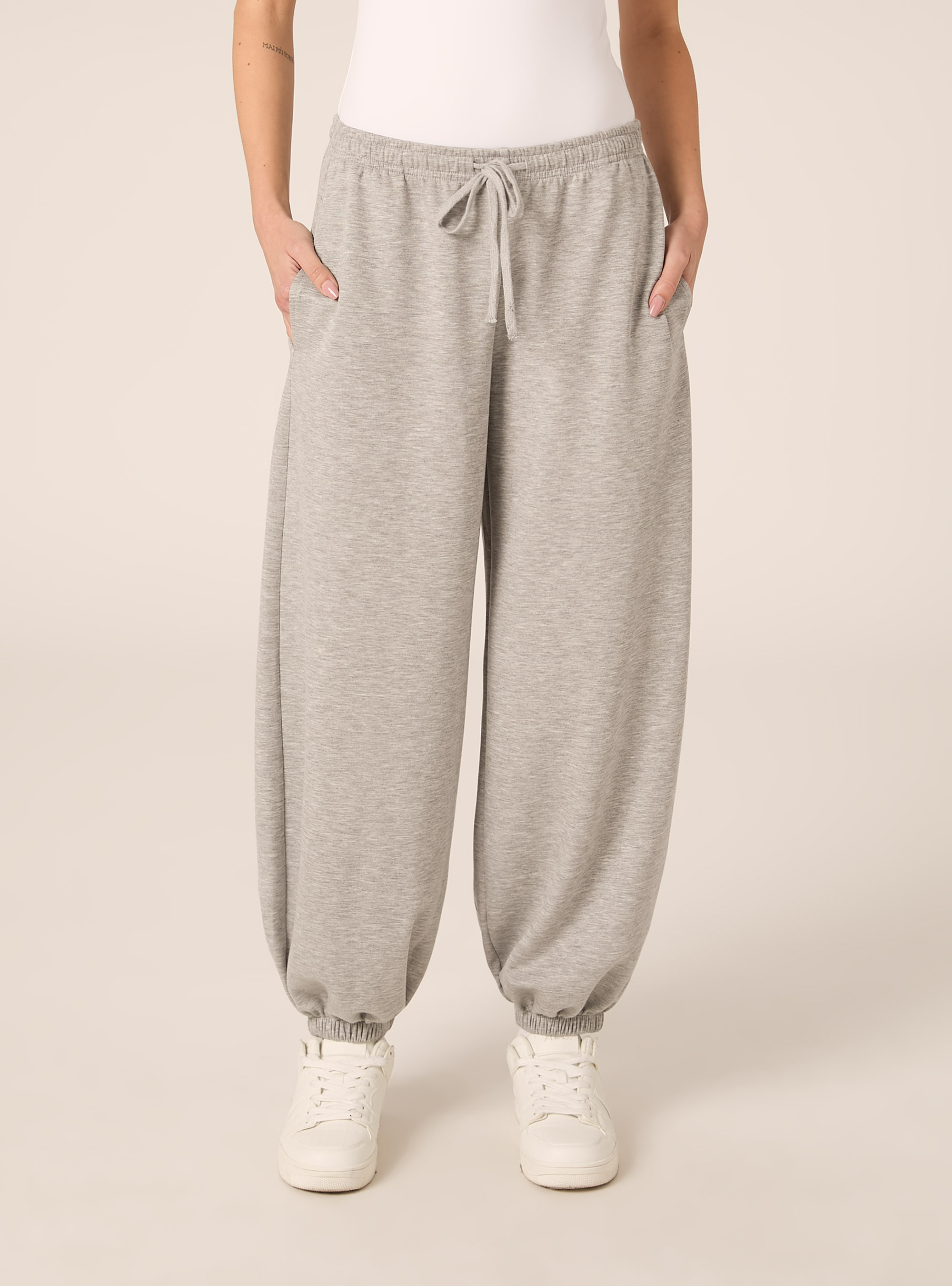 Balloon fit modal joggers, MGY3 GREY MEL LIGHT