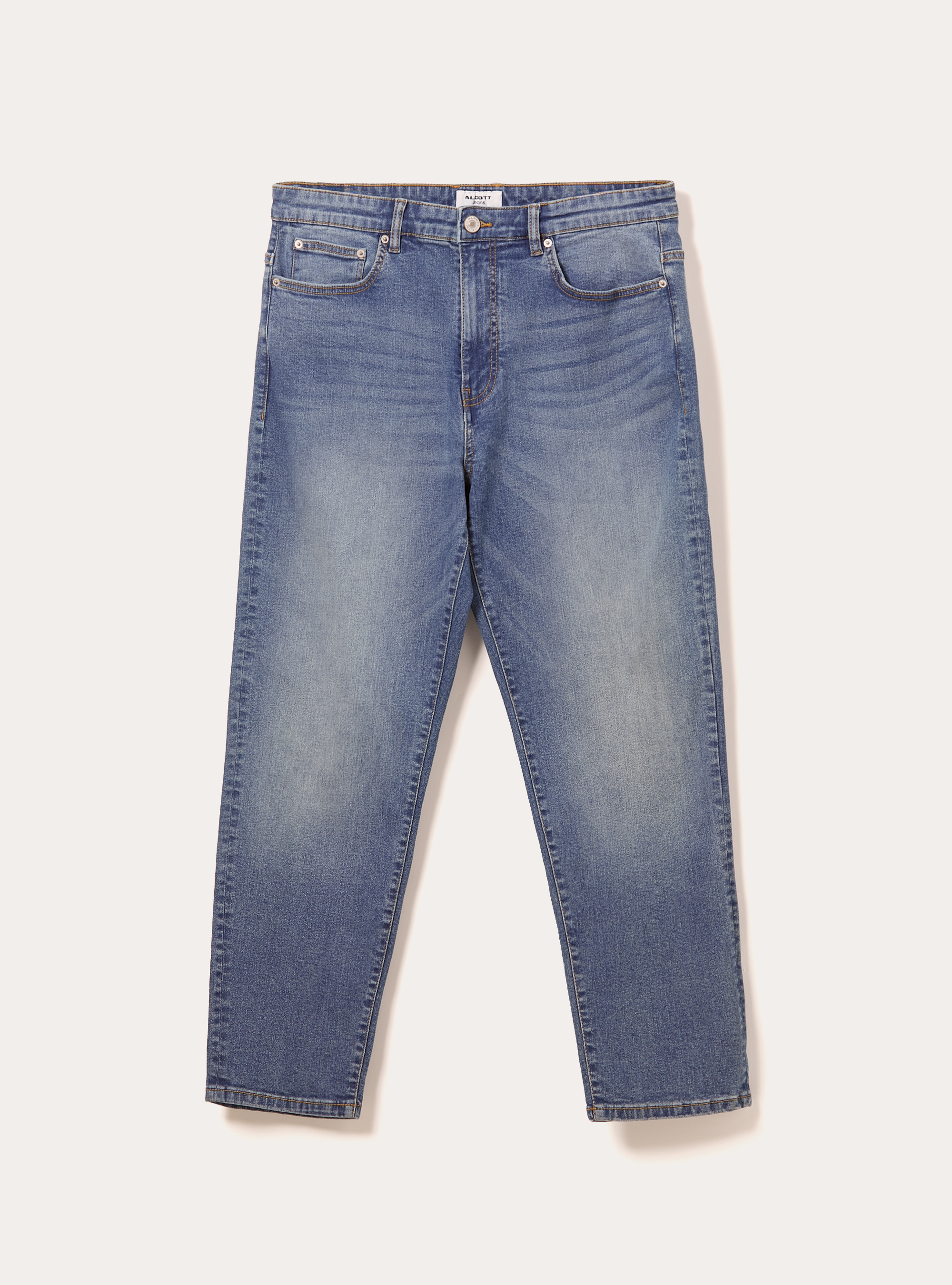 Jeans coupe d&eacute;contract&eacute;e, D004 MEDIUM LIGHT BLUE