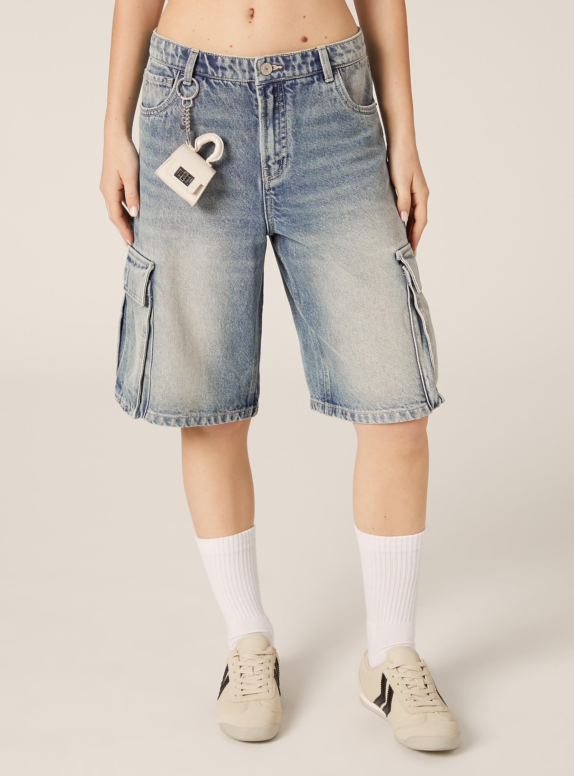 Cargohose aus Denim, D006 AZURE