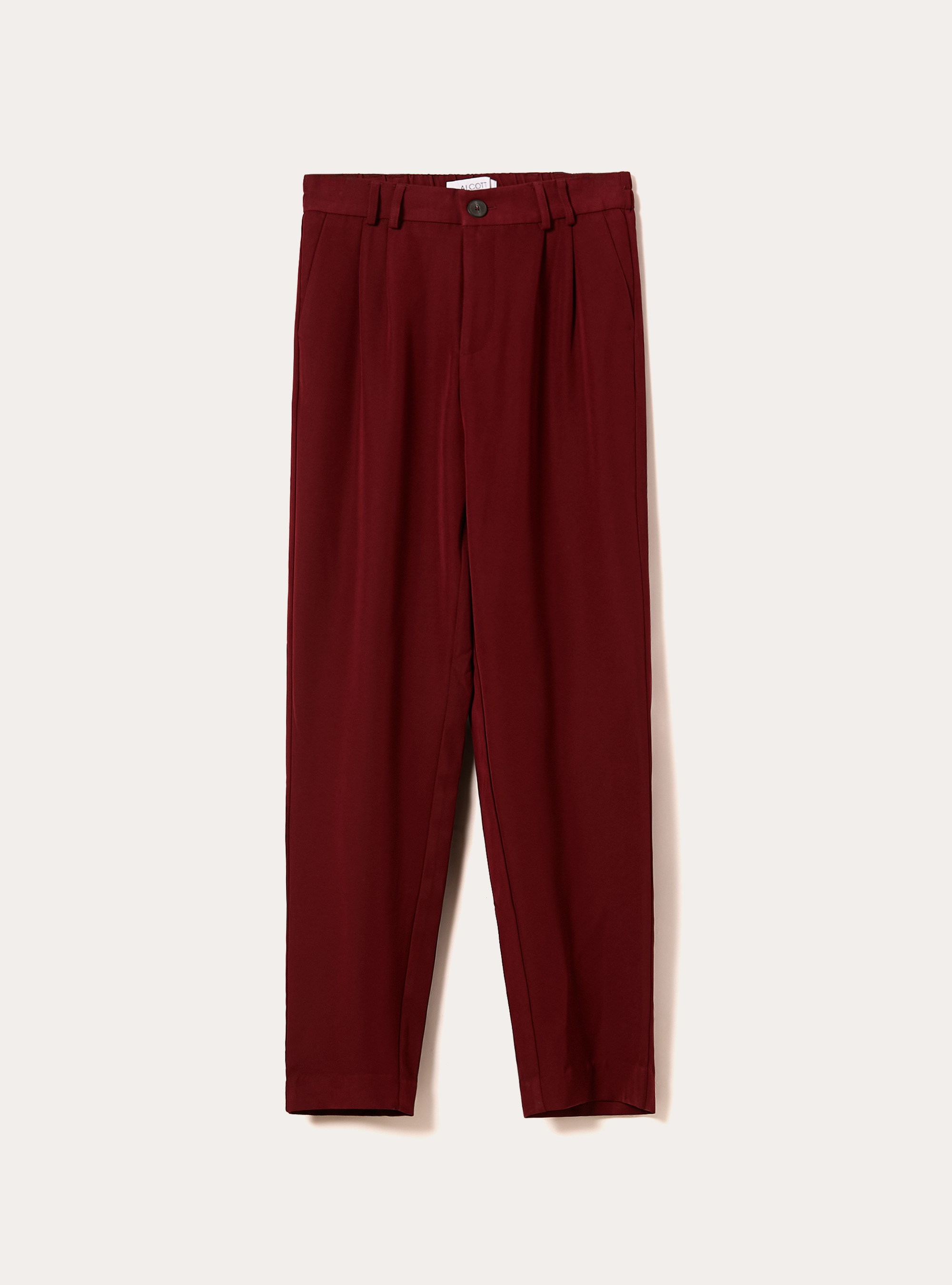 Pantalon &agrave; pinces coupe classique, BO1 BORDEAUX DARK