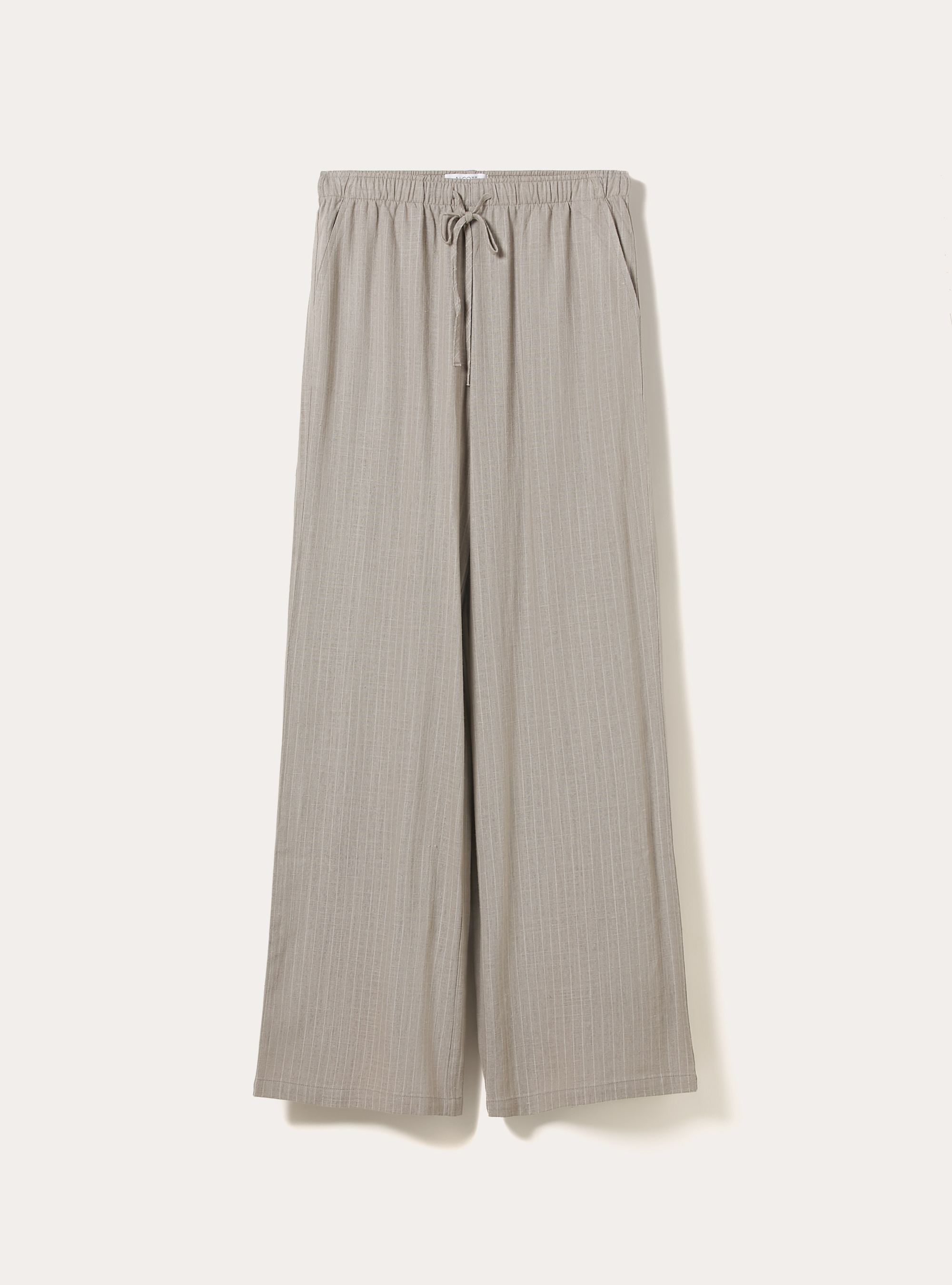Palazzo-Hose aus Leinenmischgewebe, STRIPE BEIGE/WHITE