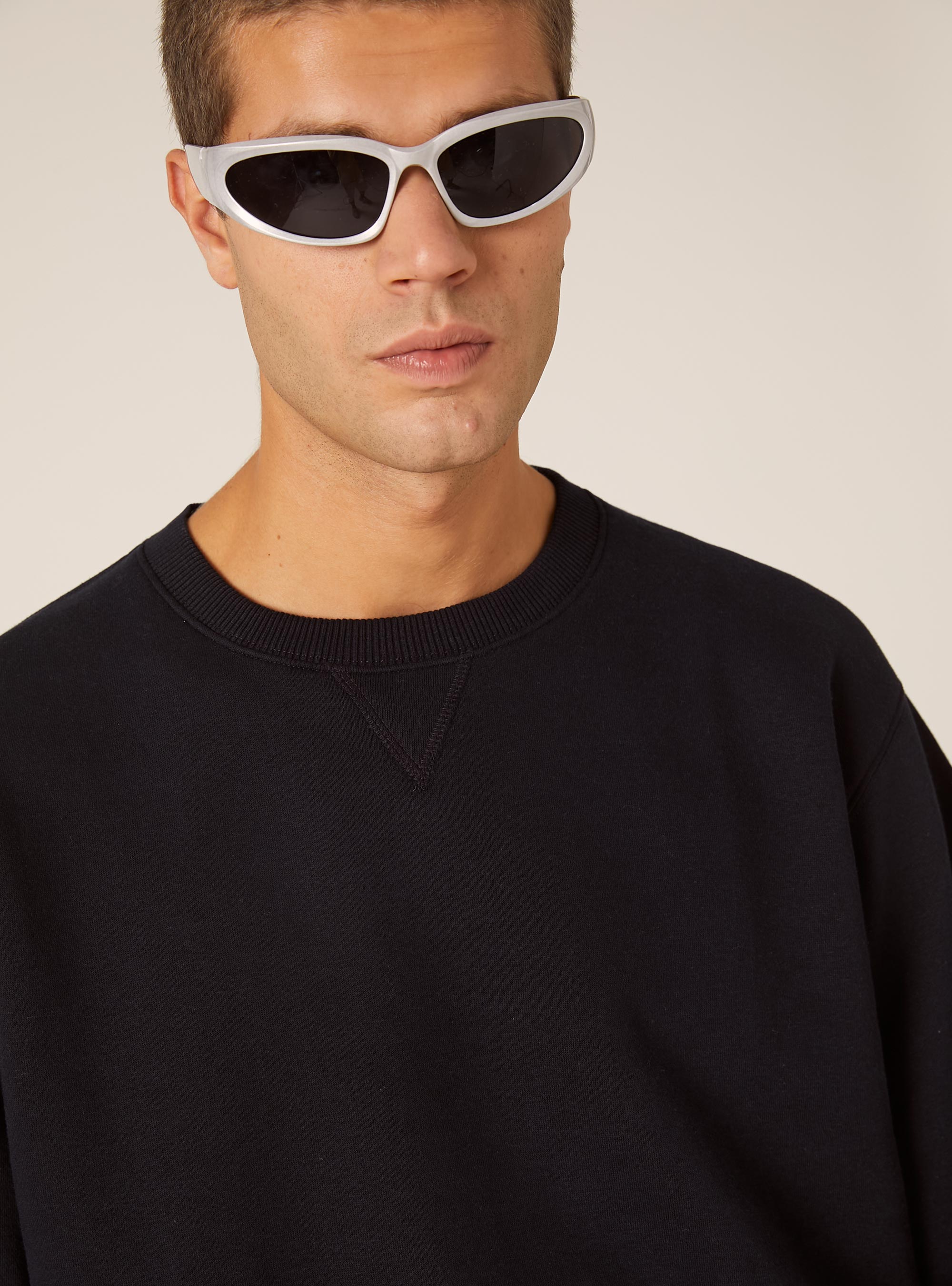 Sweat-shirt &agrave; col rond uni, NA1 NAVY DARK