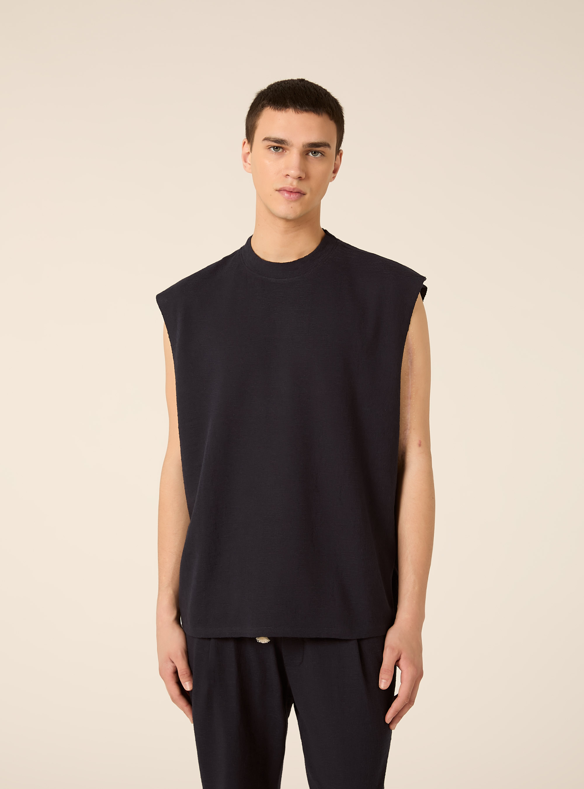 Strukturstrick-Tanktop in Boxy-Fit, NA1 NAVY DARK