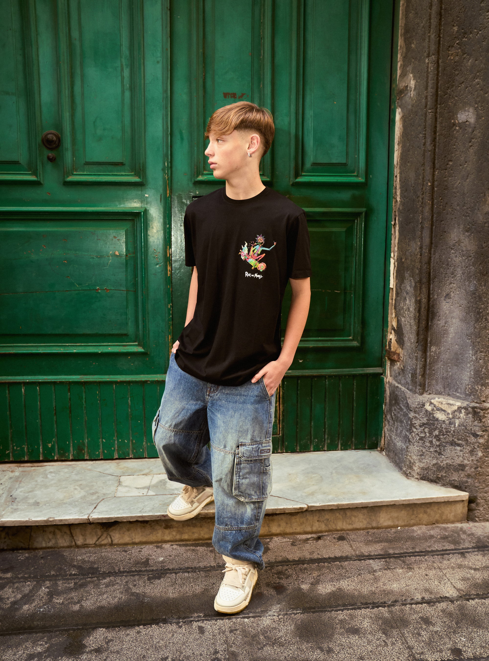 T-shirt rick and morty, BK1 BLACK
