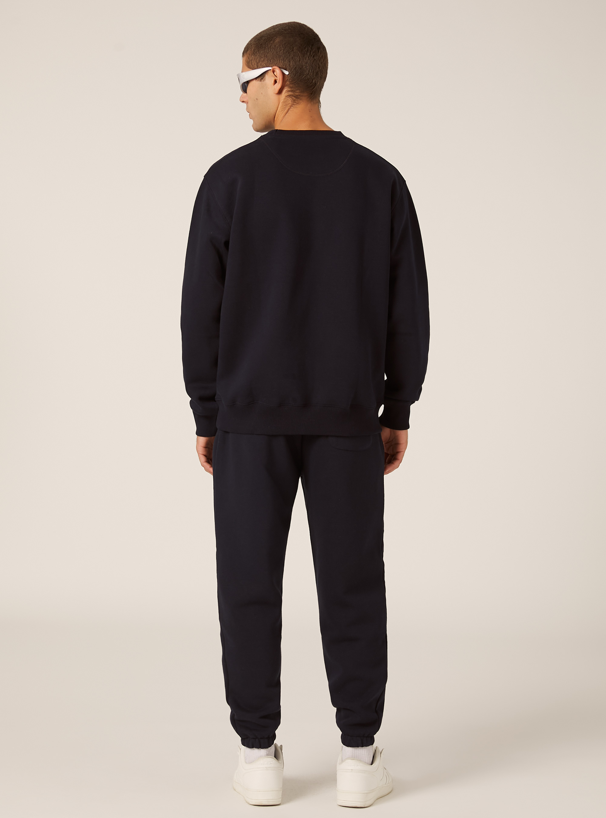 Sweat-shirt &agrave; col rond uni, NA1 NAVY DARK