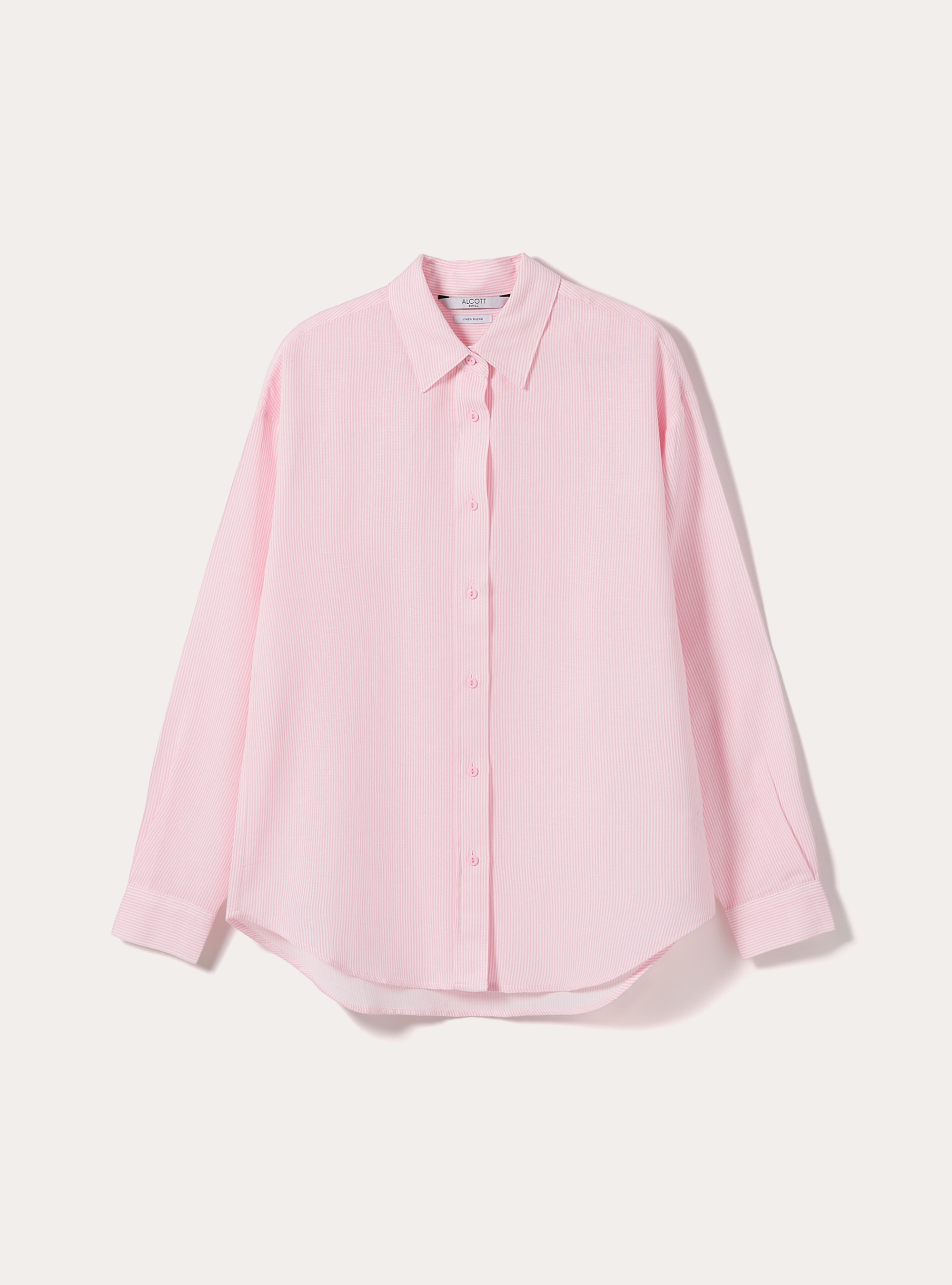 Gestreiftes Hemd aus Leinenmischgewebe, PK2 PINK MEDIUM