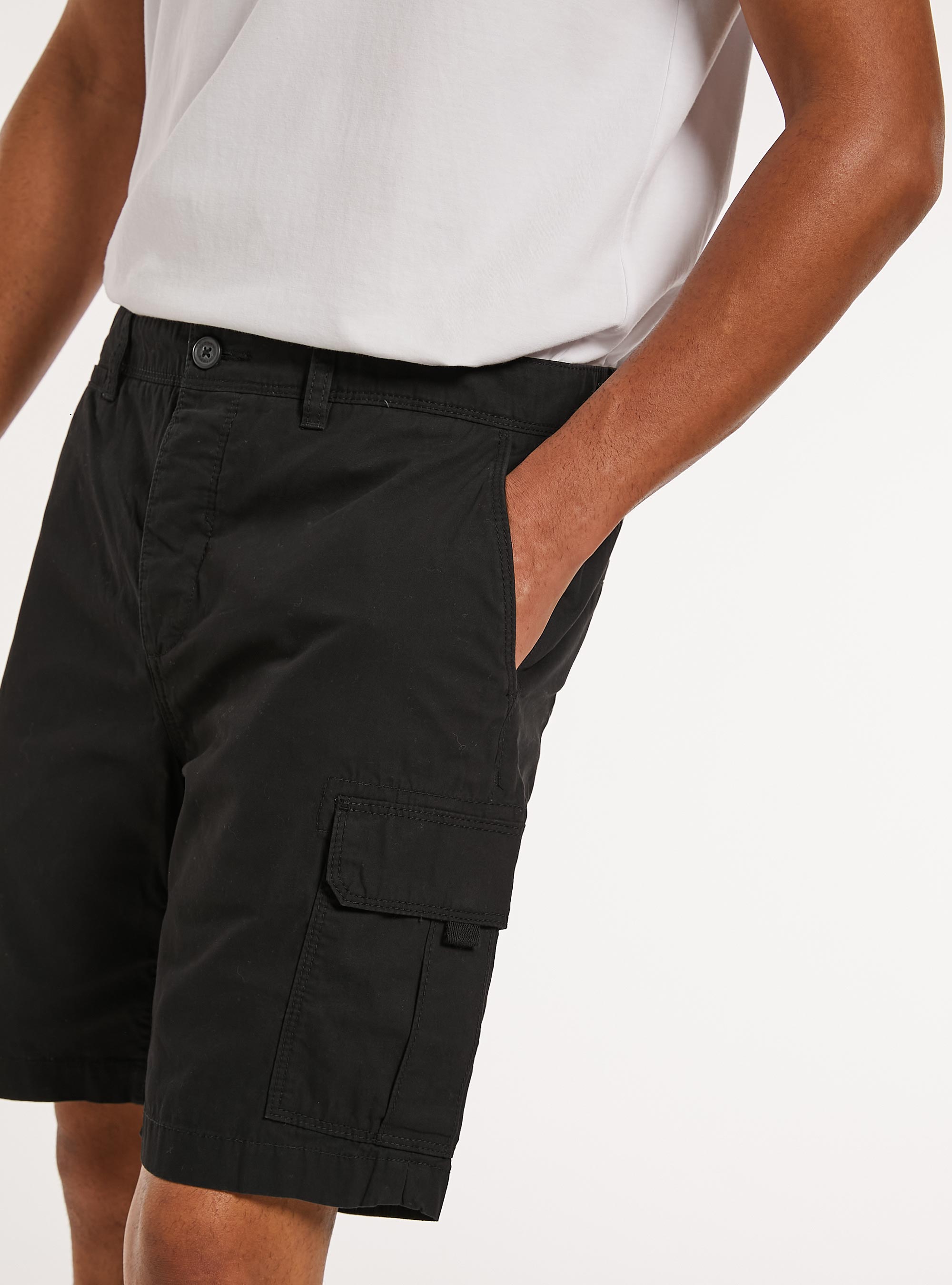 Bermudas cargo de algod&oacute;n, BK1 BLACK