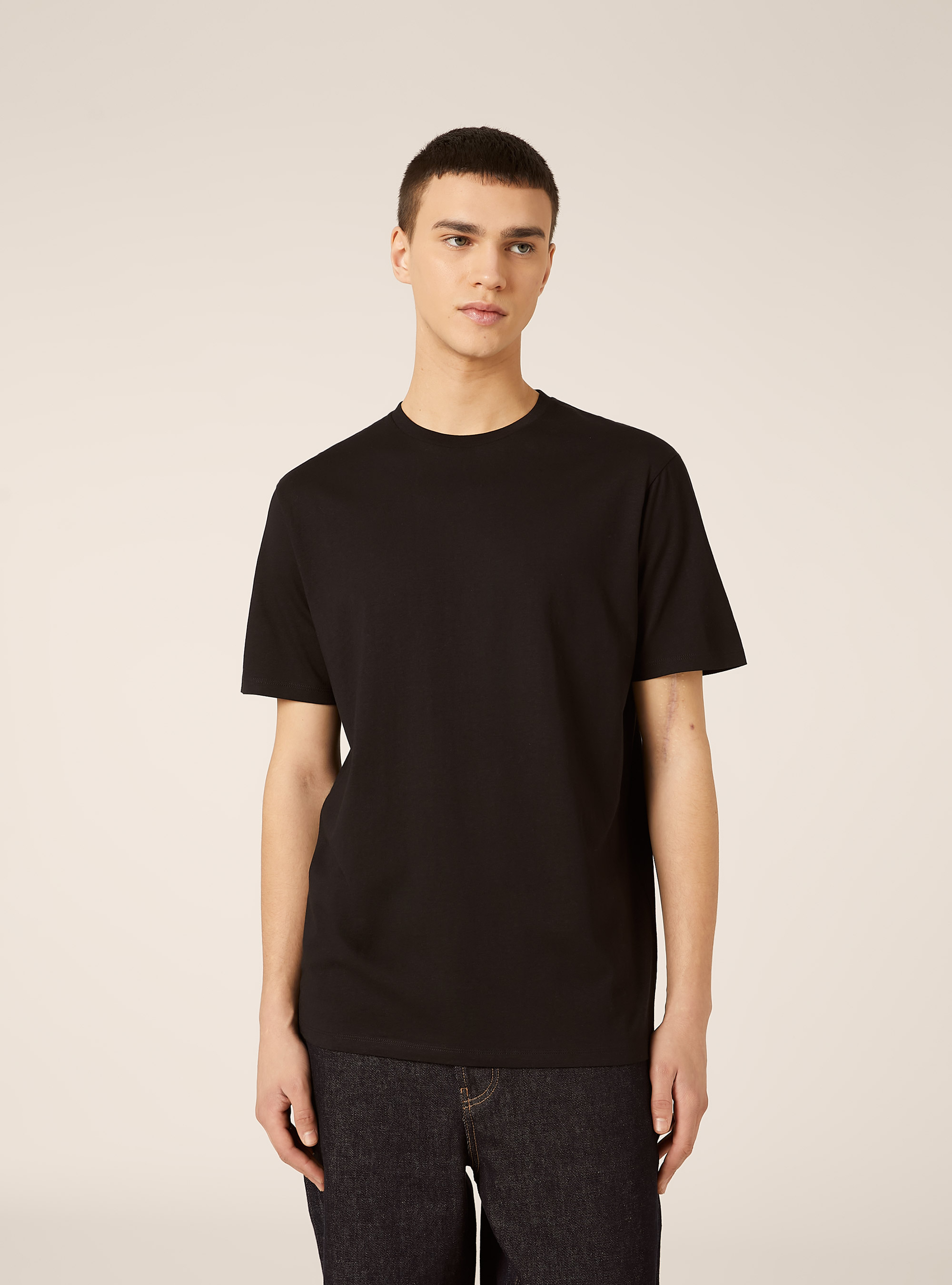 Camiseta b&aacute;sica de algod&oacute;n, BK1 BLACK