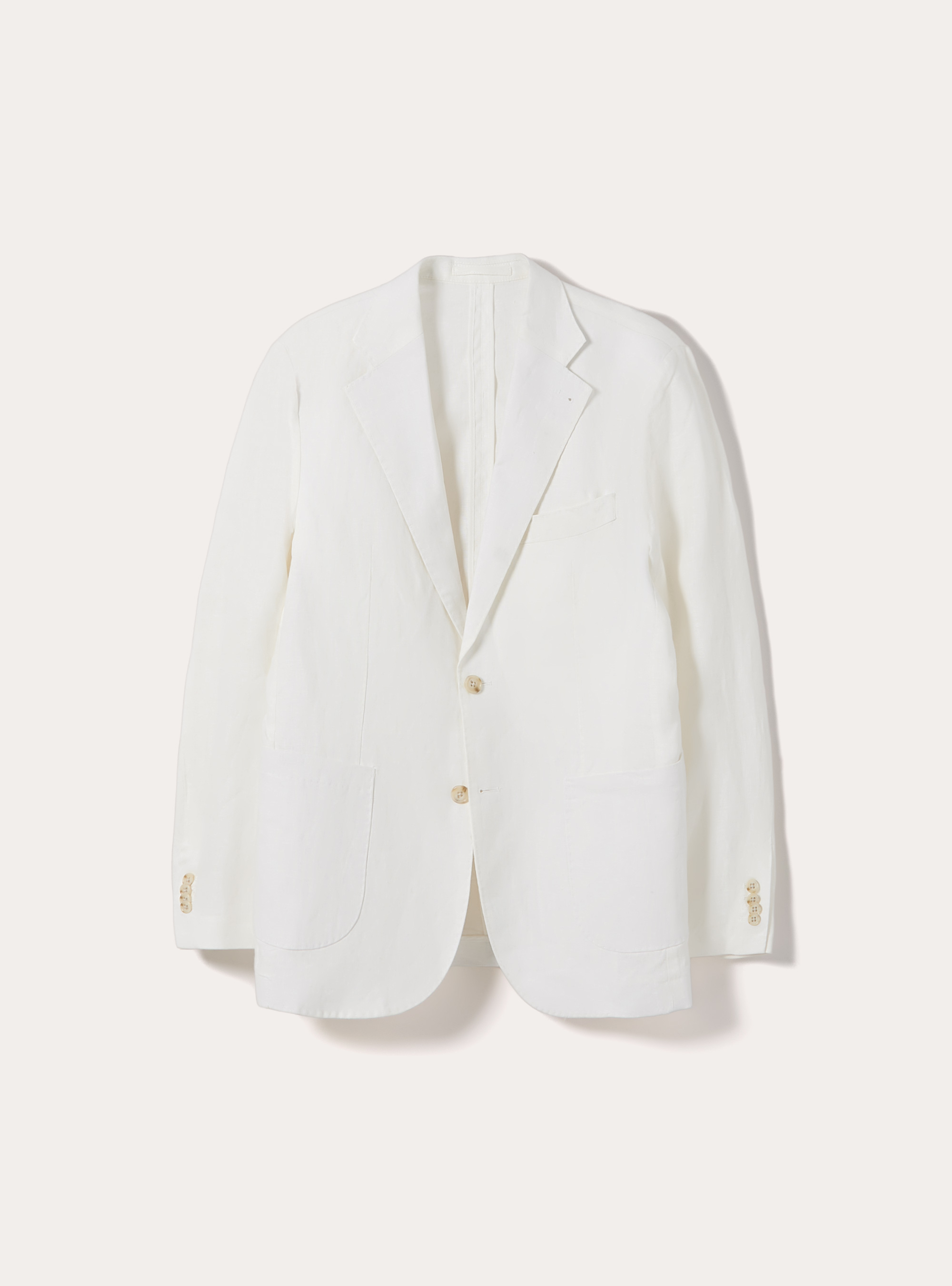 Single-breasted jacket in pure linen, WH1 OFF WHITE