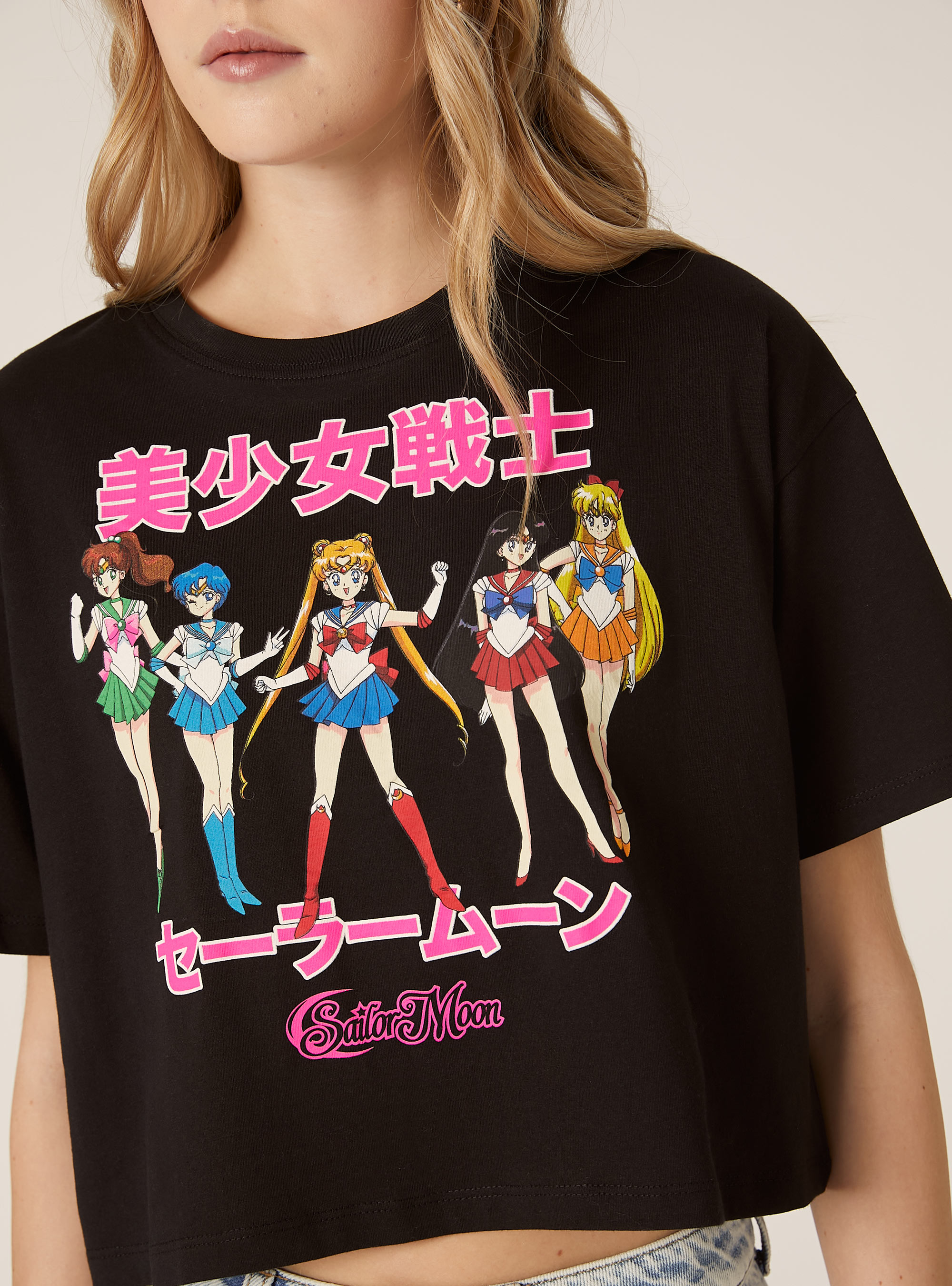 Camiseta corta Sailor Moon / Alcott, BK1 BLACK