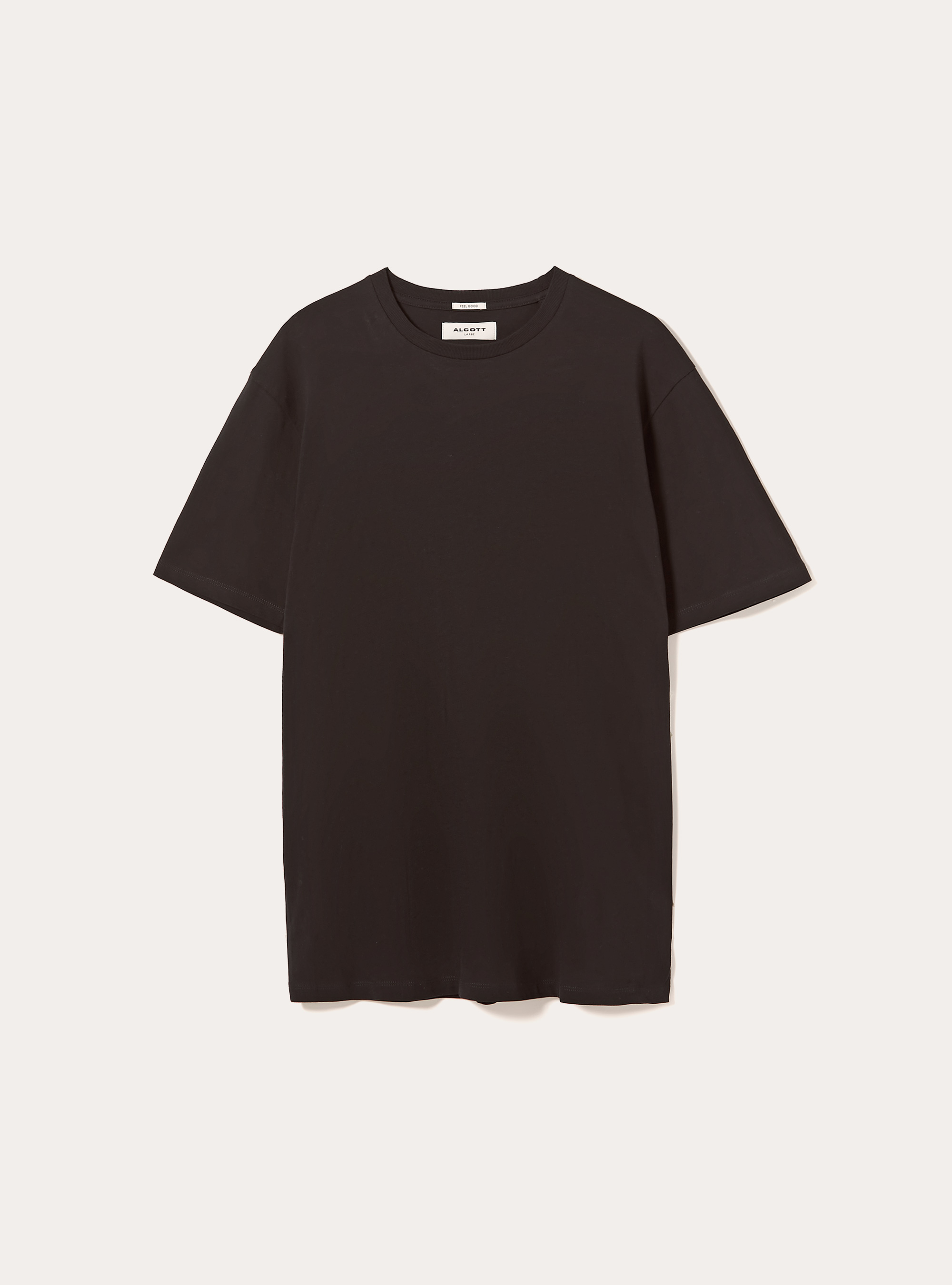 T-shirt en coton &agrave; col ras du cou, BK1 BLACK