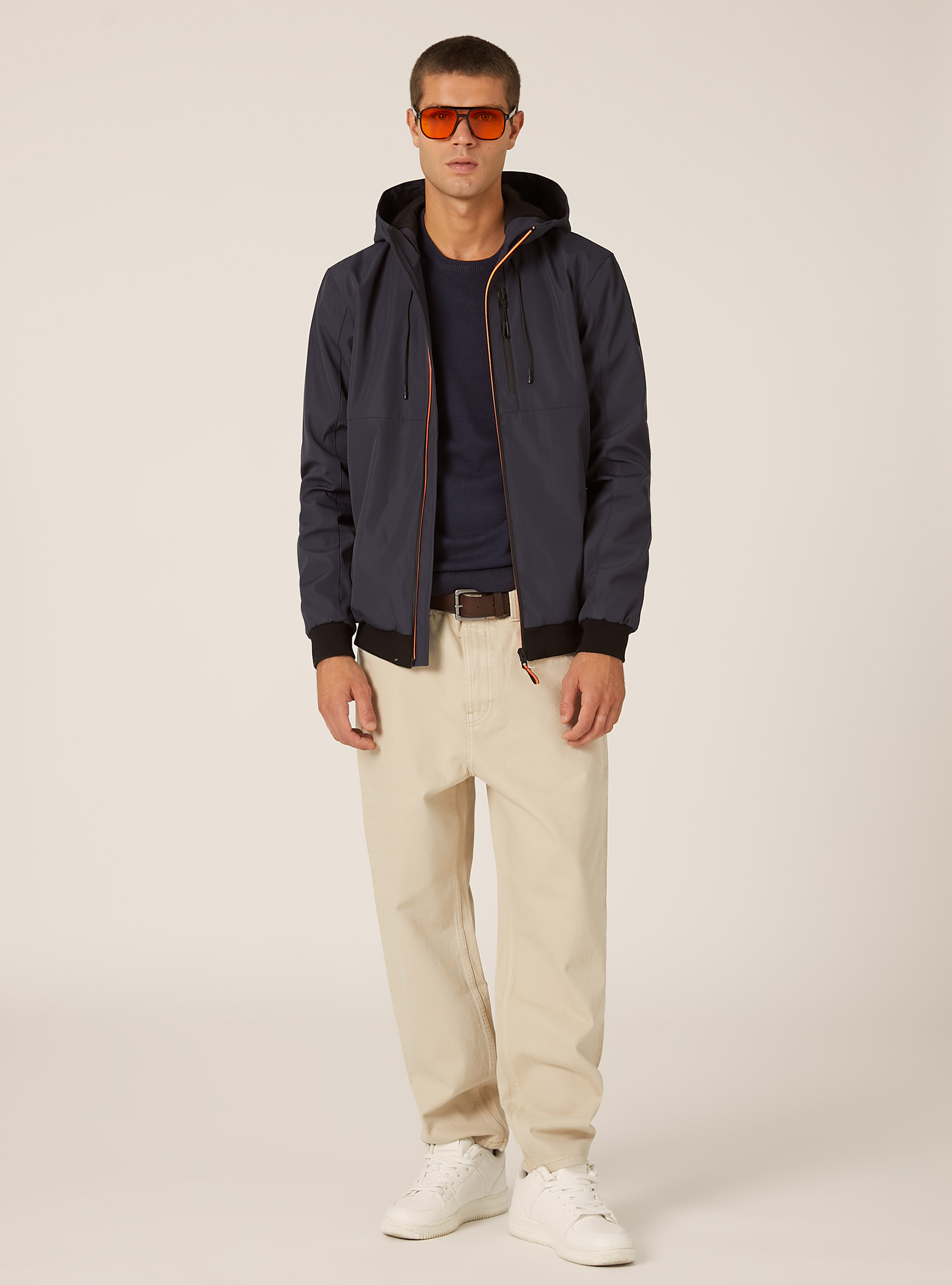 Blouson coupe-vent &agrave; capuche, NA1 NAVY DARK