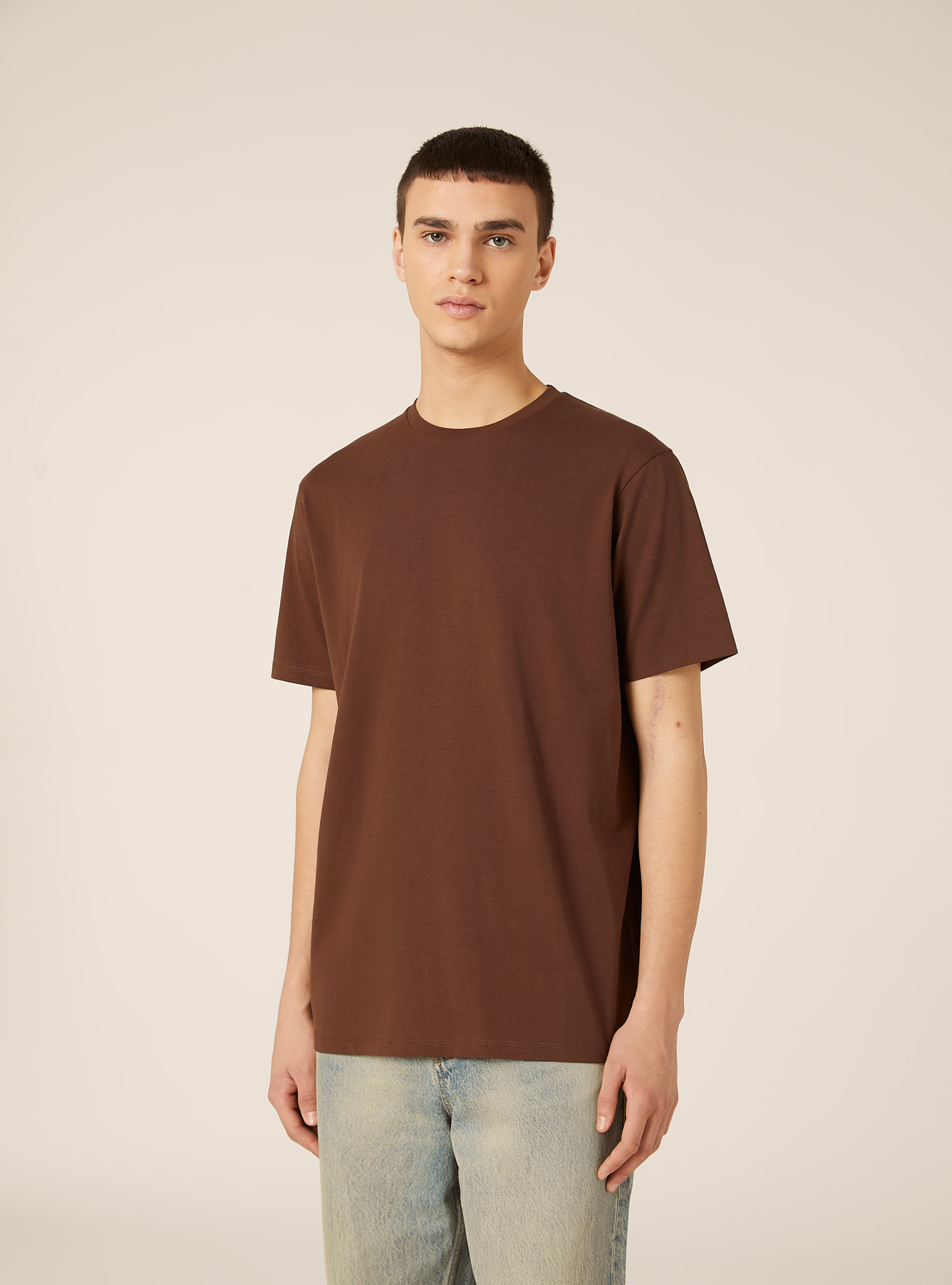 Camiseta b&aacute;sica de algod&oacute;n, BR1 BROWN DARK