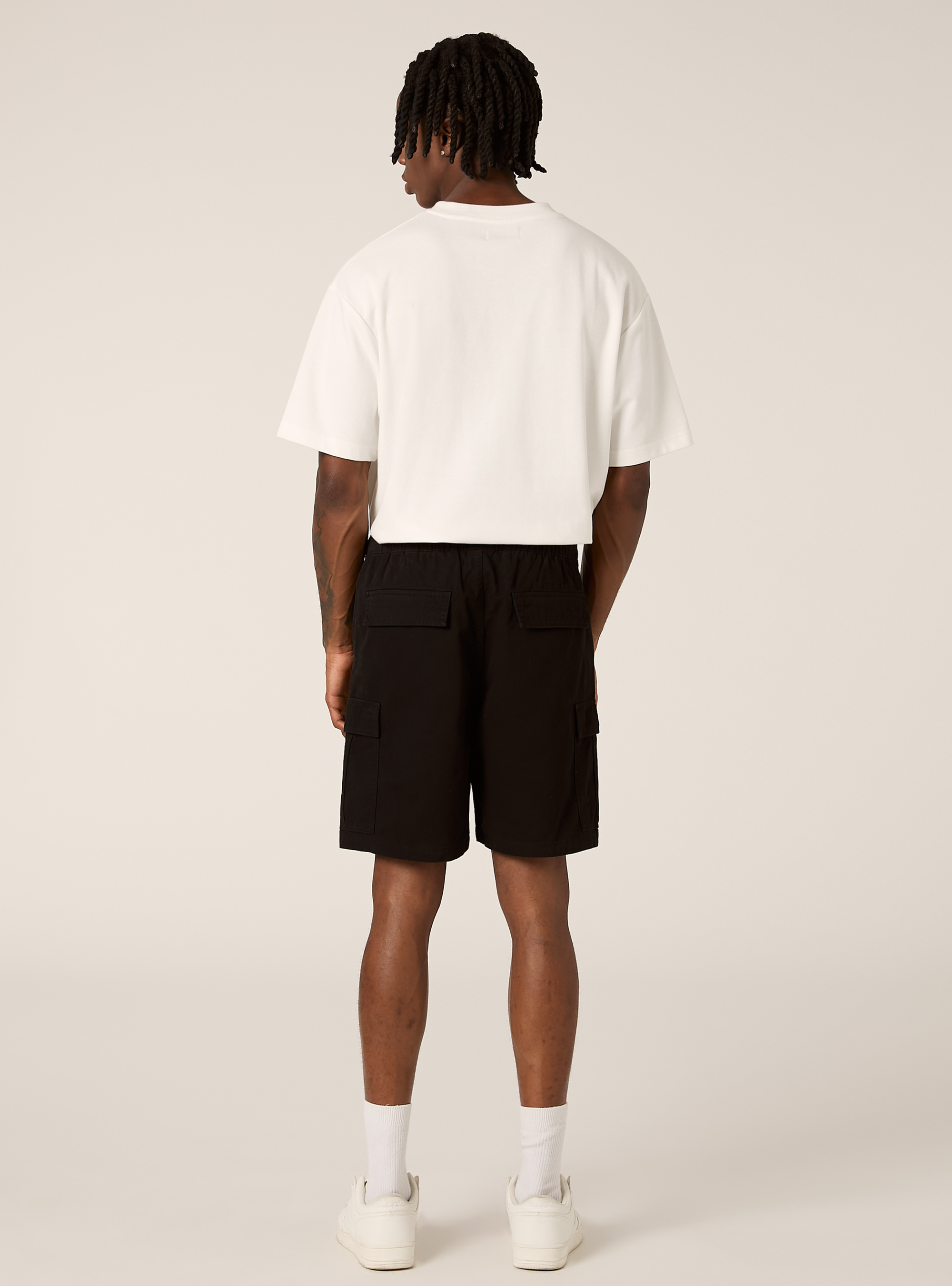 Bermuda cargo en serg&eacute; coul&eacute;, BK1 BLACK