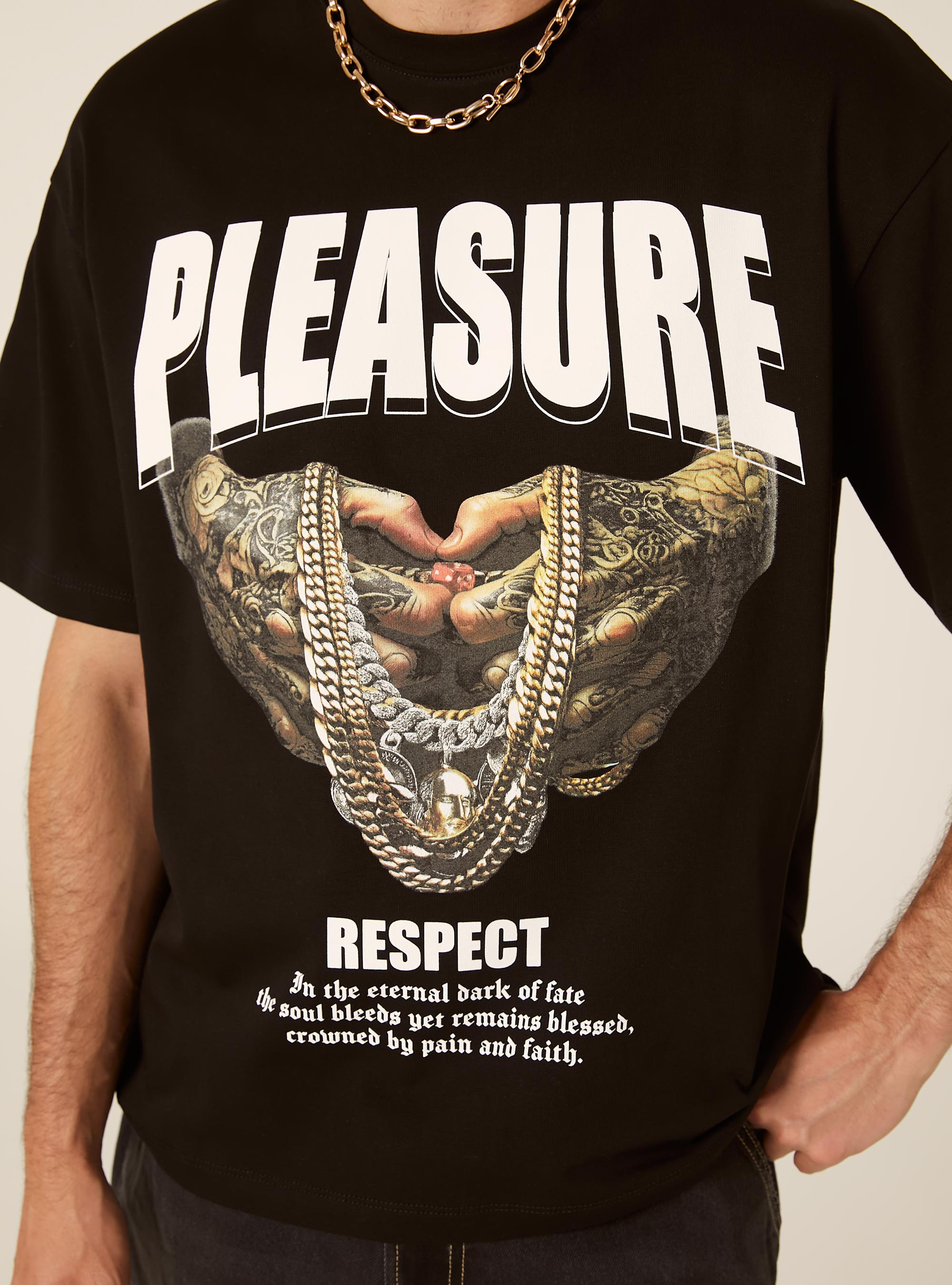 Printed Boxy Fit T-Shirt, BK1 BLACK