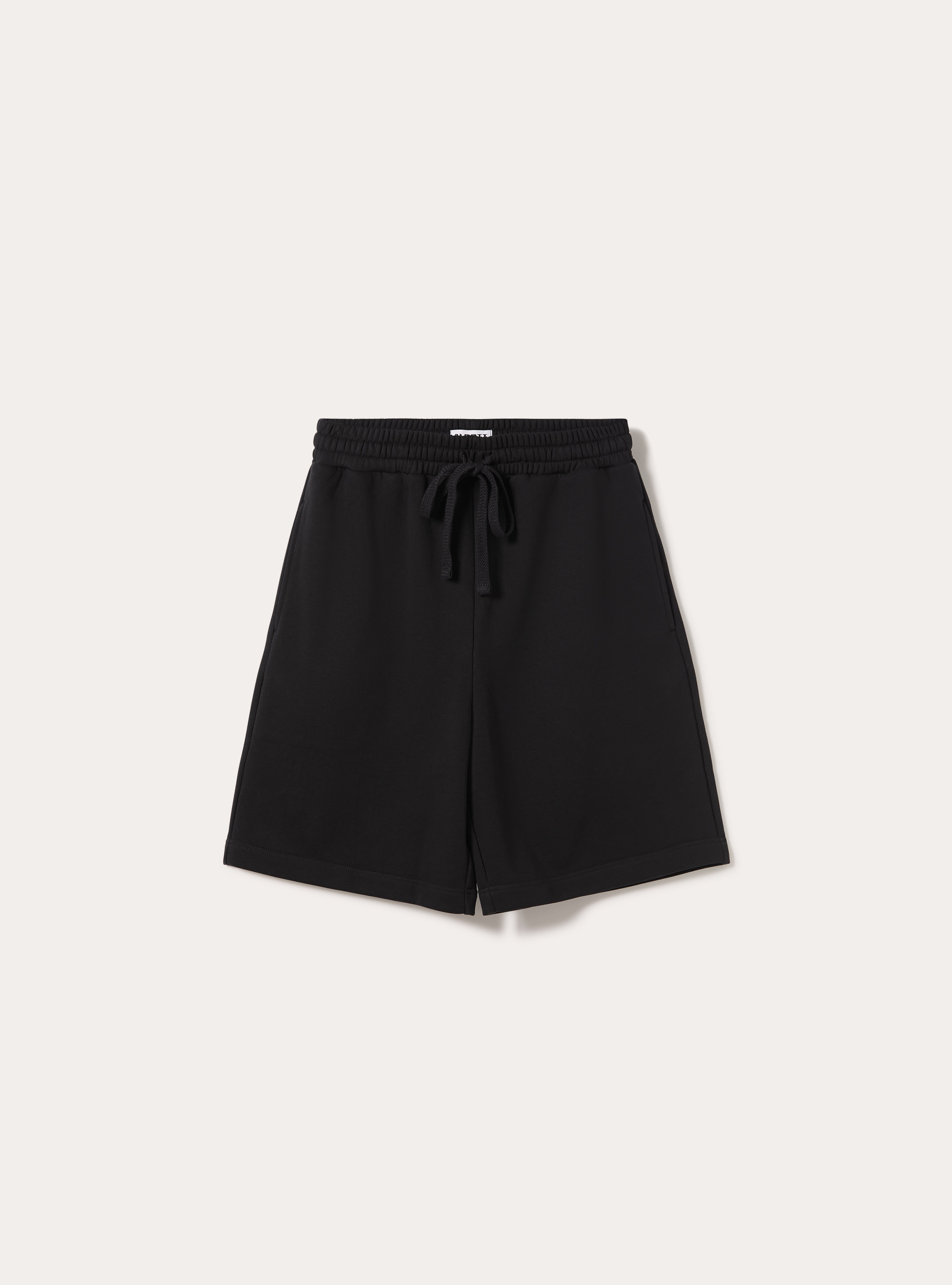 Basic French Terry Bermuda Shorts, BK1 BLACK