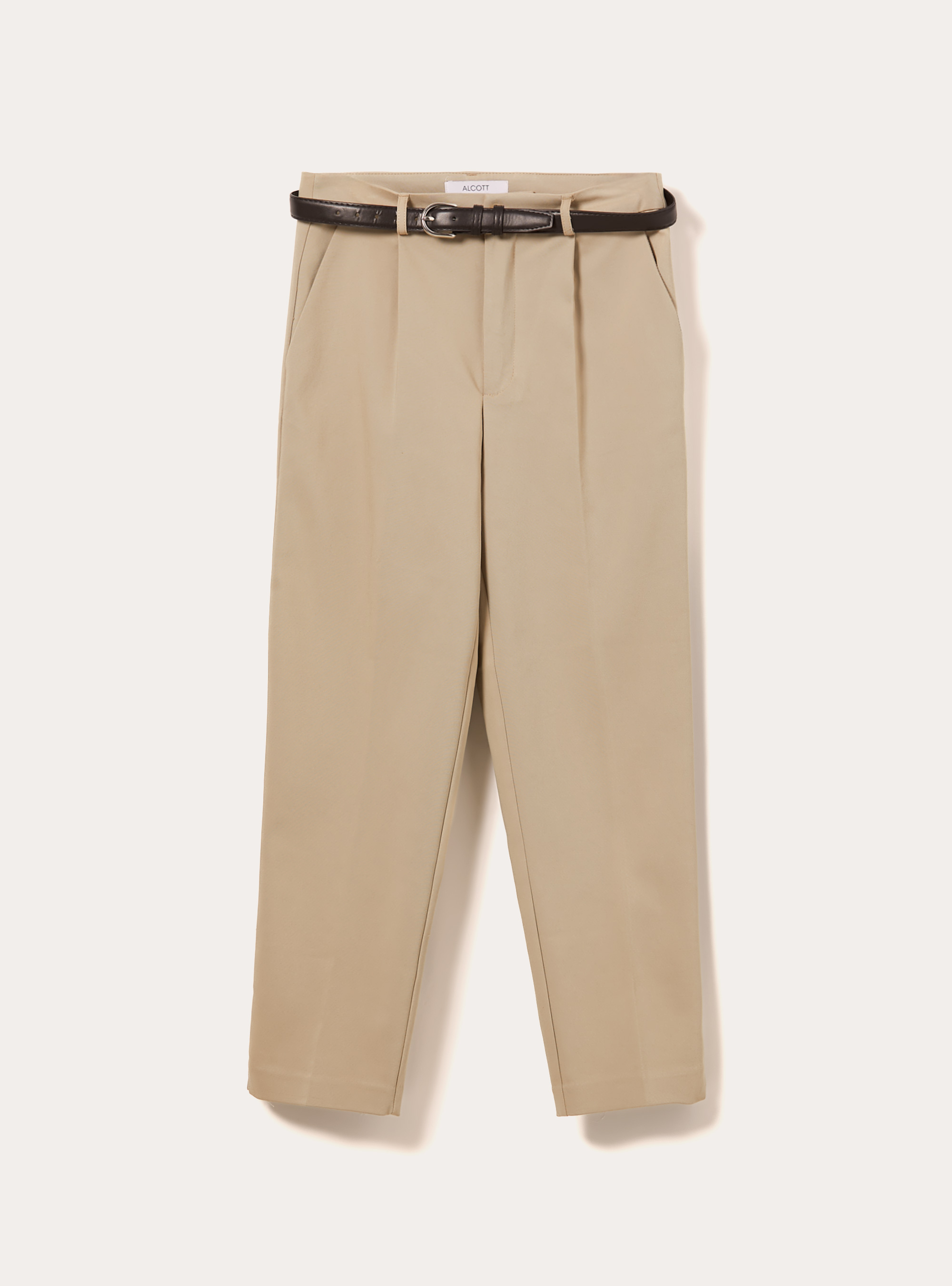 Pantaloni tailored slim fit con cintura, BEIGE MEDIO