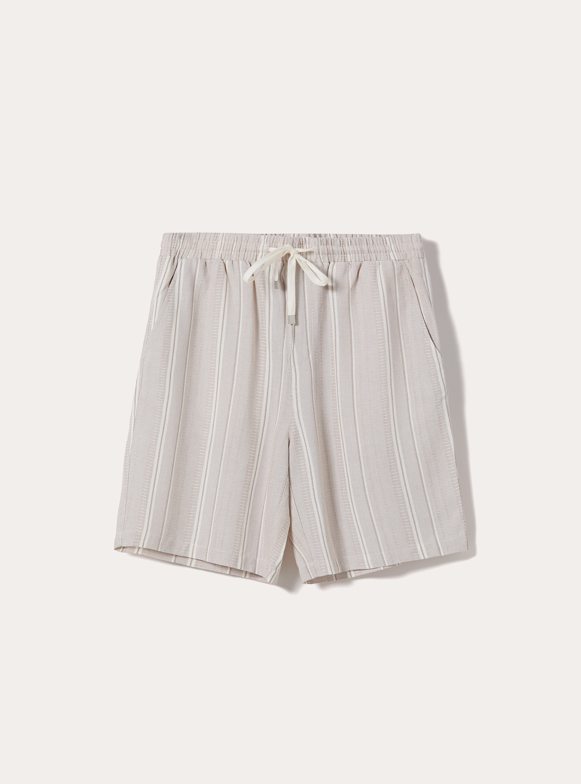 Bermuda texturizzato a righe, CREMA CHIARO