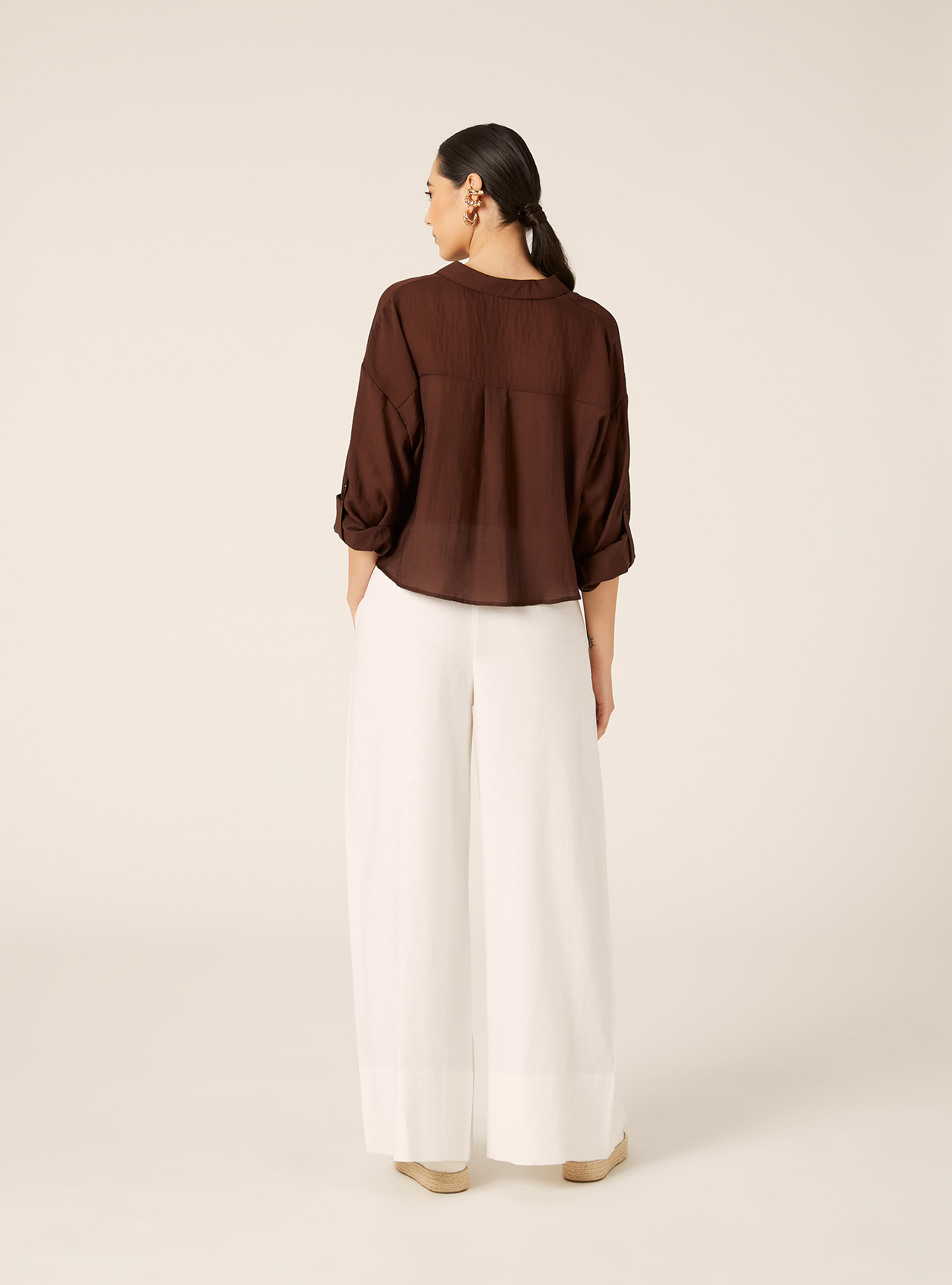 Camisa Oversize Ligera, BR2 BROWN MEDIUM