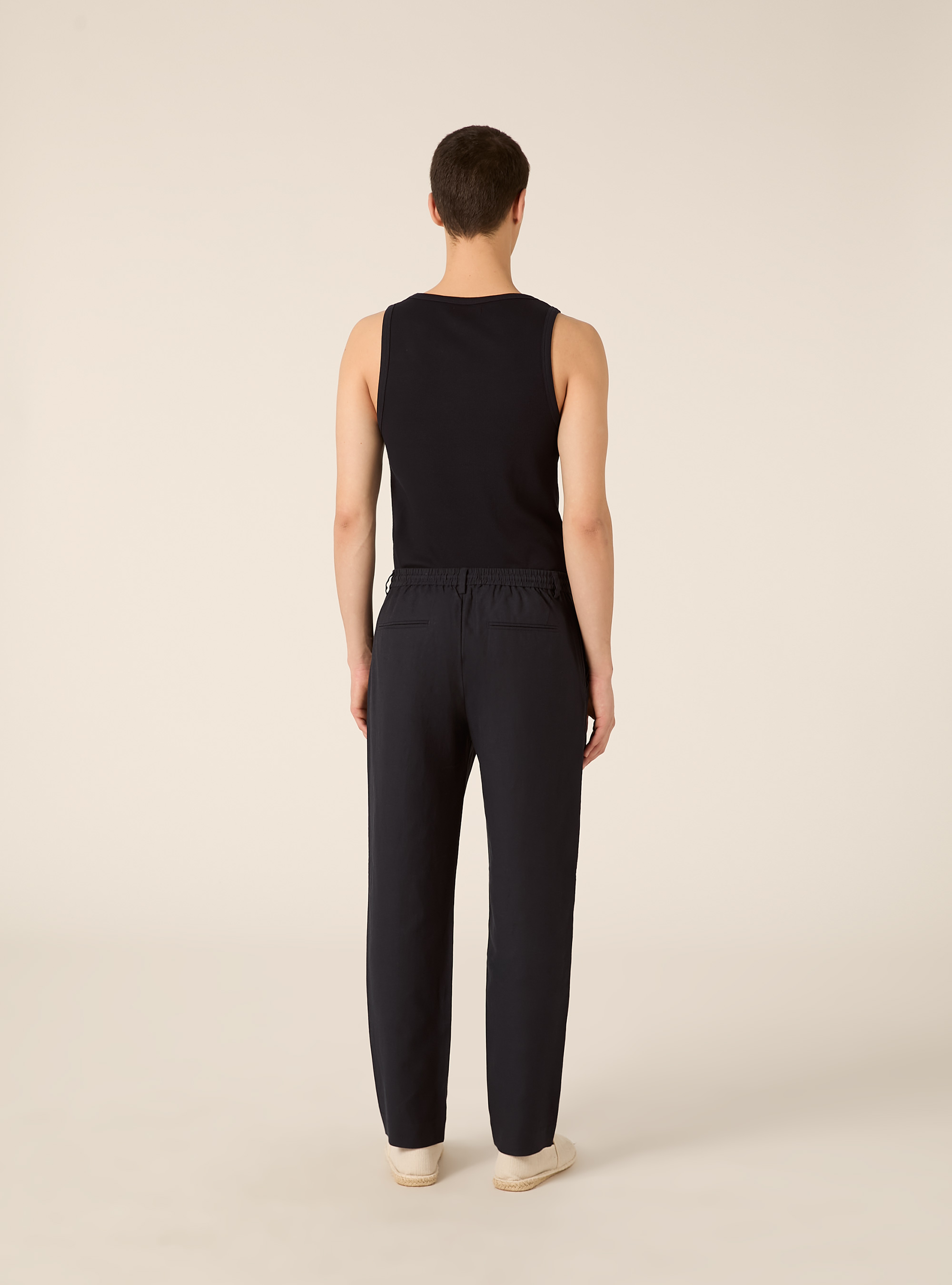 Chino-Hose aus Leinenmischung, NA2 NAVY MEDIUM